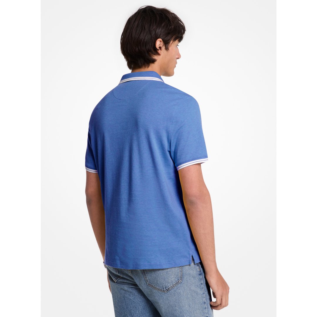 Michael Kors Greenwich Cotton Polo Shirt GALAXY BLUE HEATHER