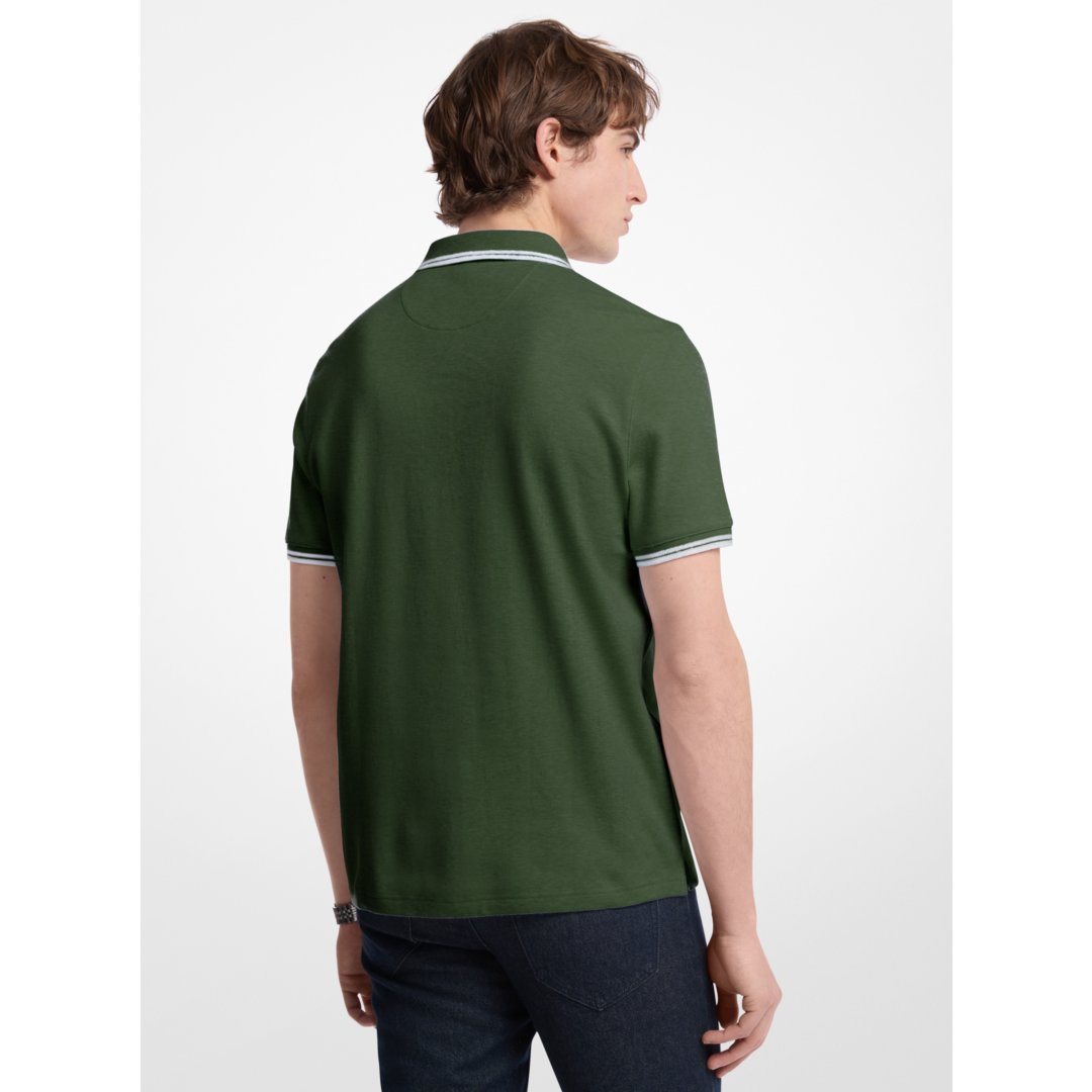 Michael Kors Greenwich Cotton Polo Shirt DARK MOSS HEATHER