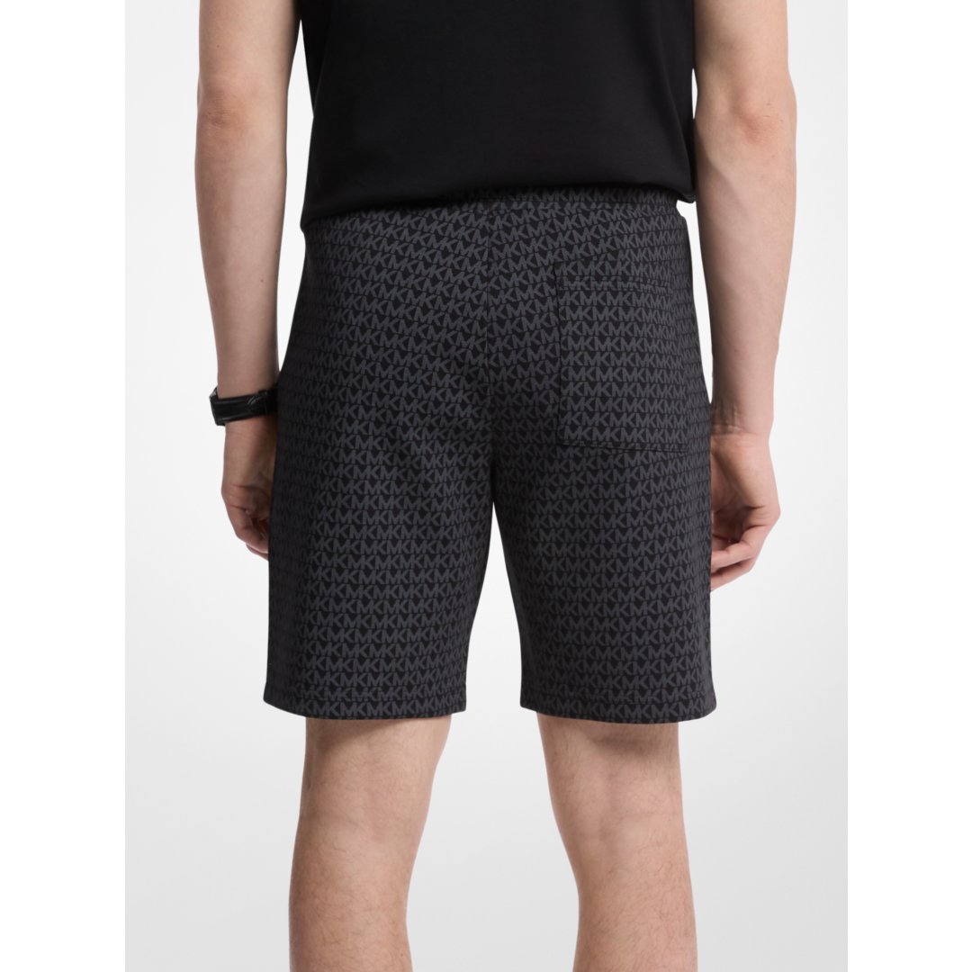 Michael Kors Signature Logo Cotton Blend Shorts BLACK