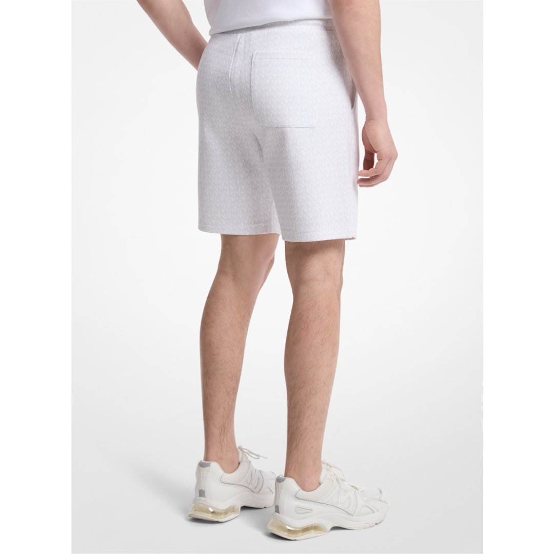 Michael Kors Signature Logo Cotton Blend Shorts WHITE