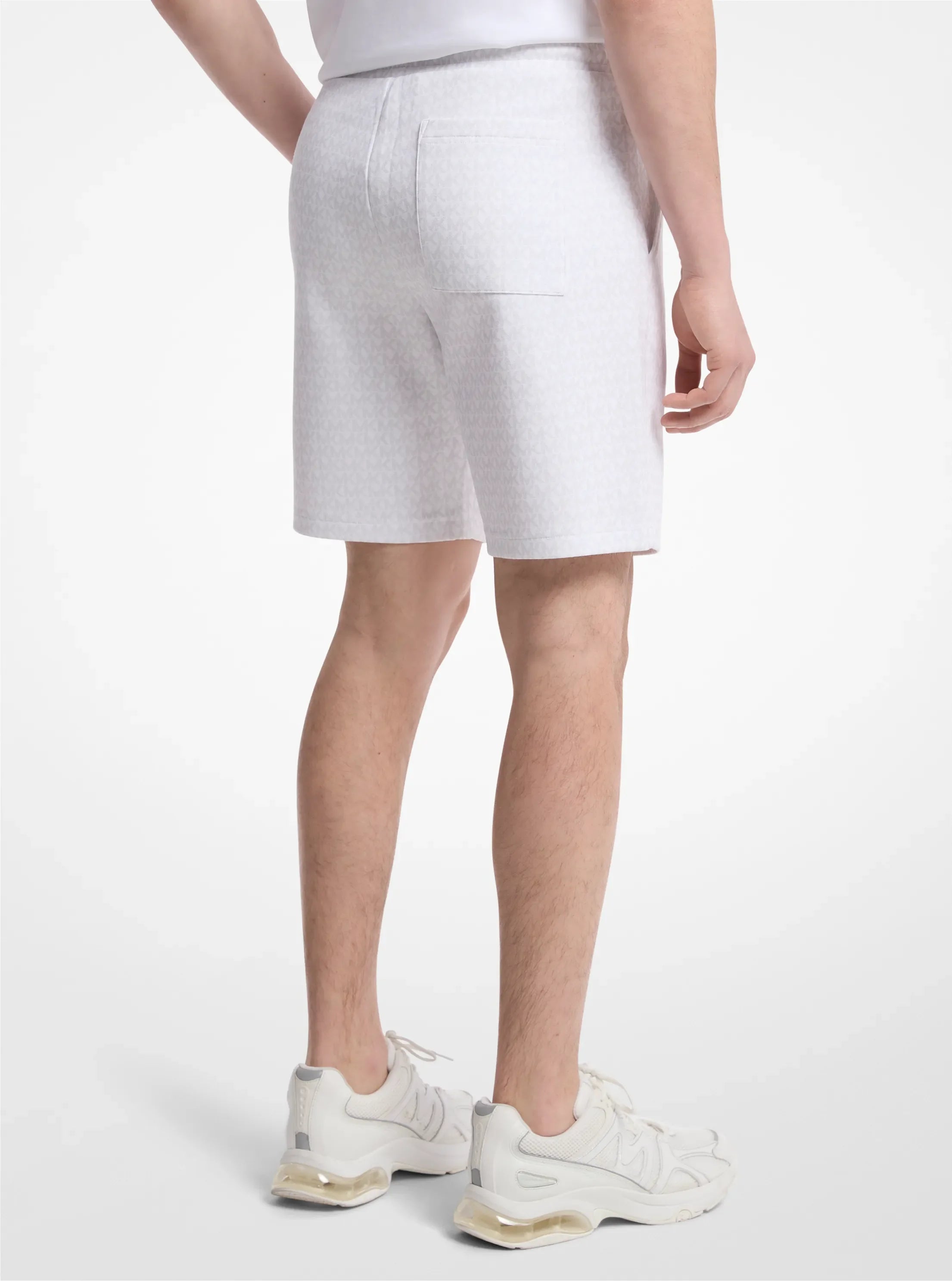 Michael Kors Signature Logo Cotton Blend Shorts WHITE