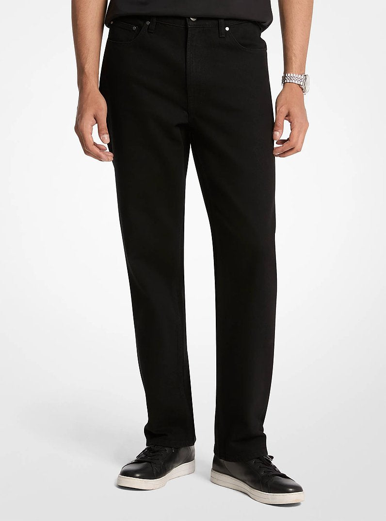 Michael Kors Finn Straight-Fit Stretch Denim Jeans BLACK