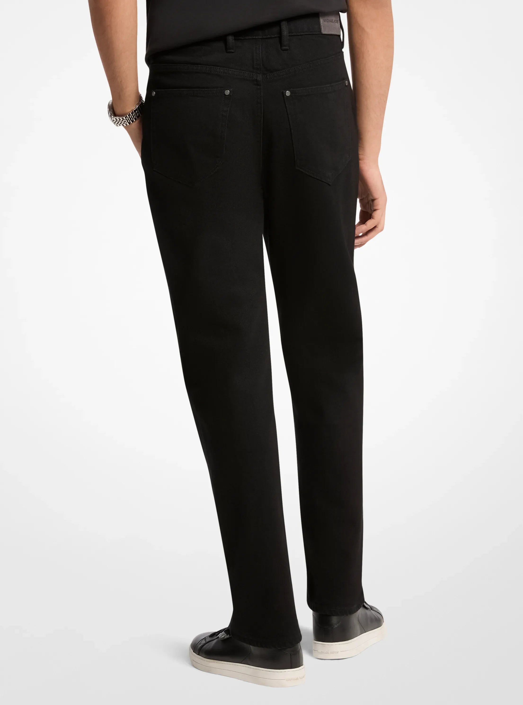 Michael Kors Finn Straight-Fit Stretch Denim Jeans BLACK
