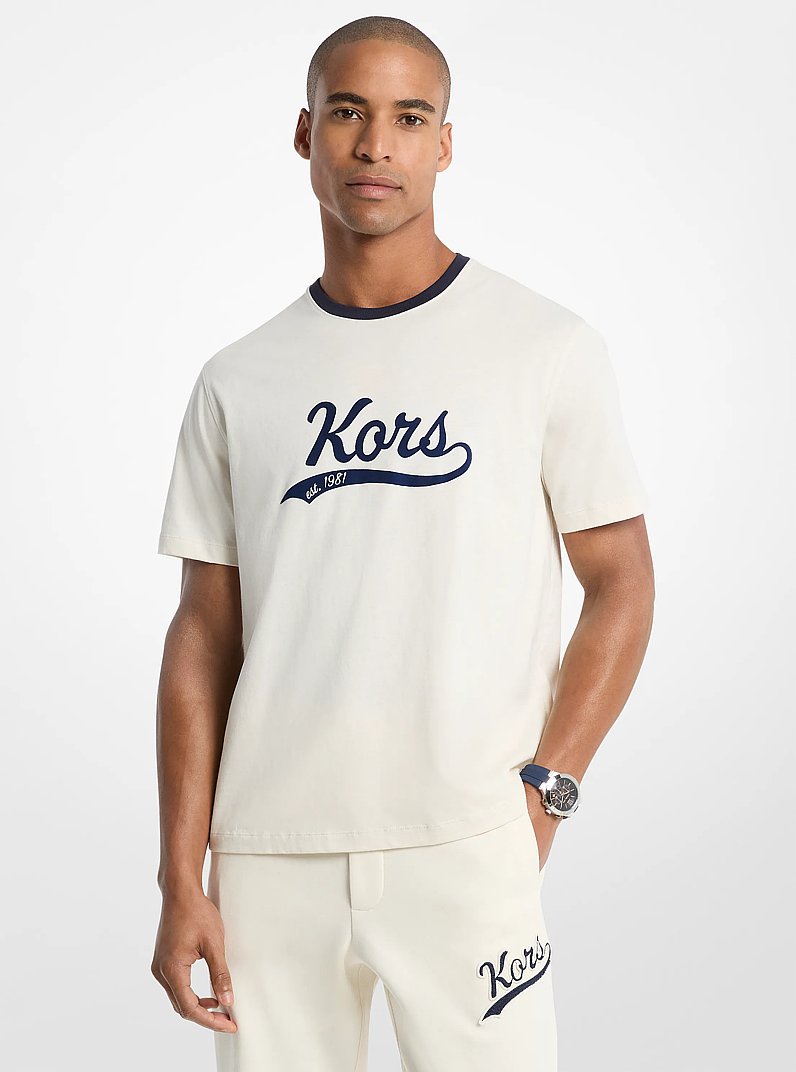 Michael Kors KORS Varsity Cotton Jersey T-Shirt LT CREAM