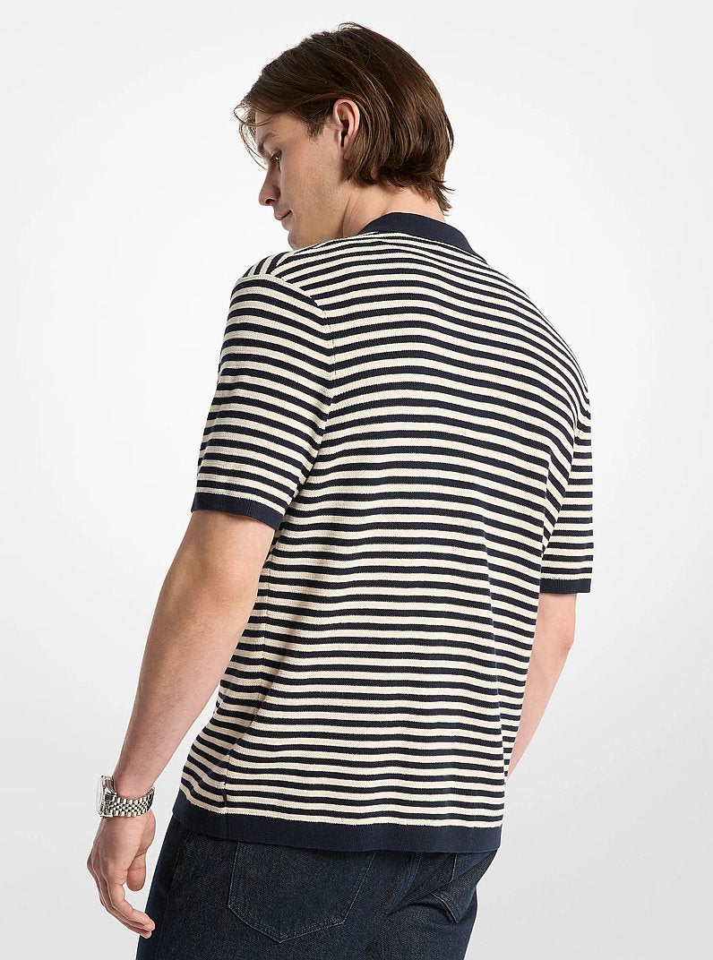 Michael Kors Striped Knit Shirt LT CREAM