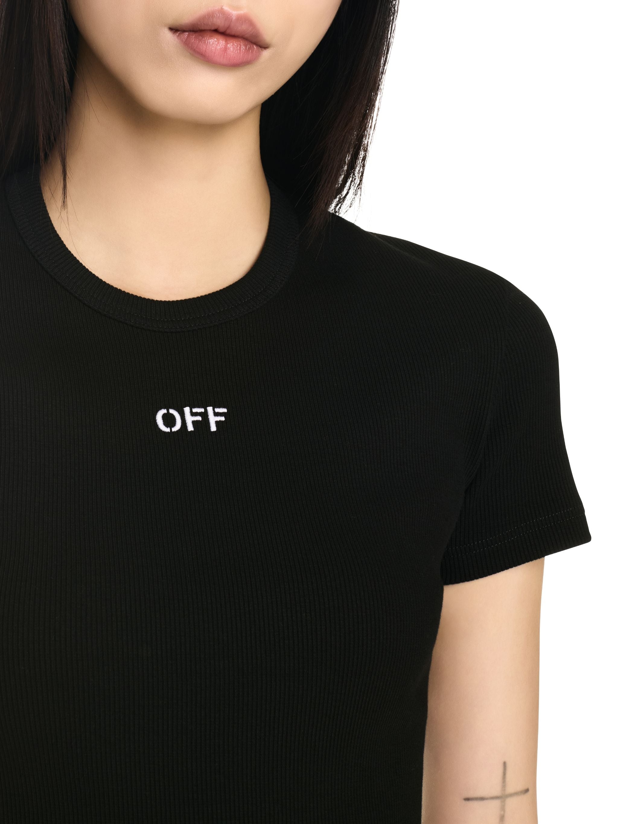 Off-White Off Stamp Rib Basic Tee Black