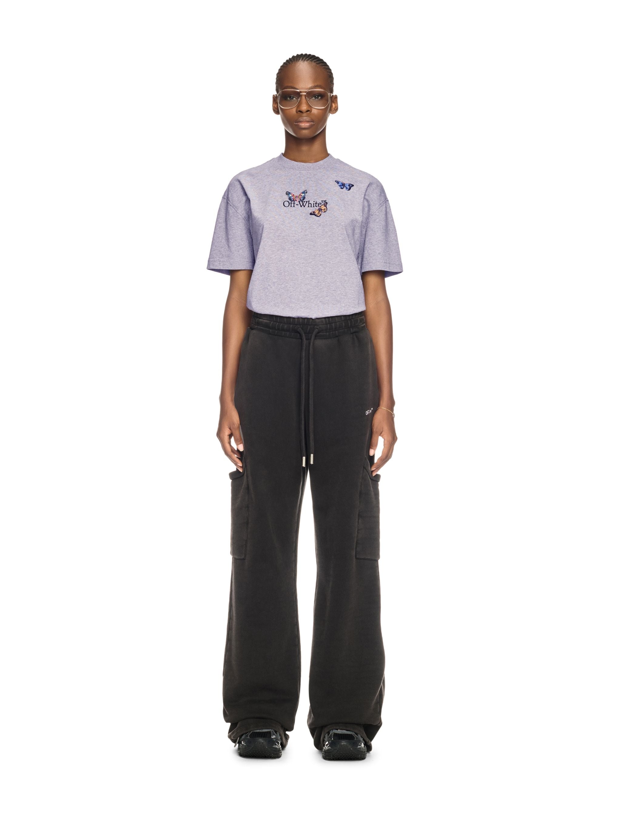 Off-White Gray Bookish Butterfly Tshirt Grey