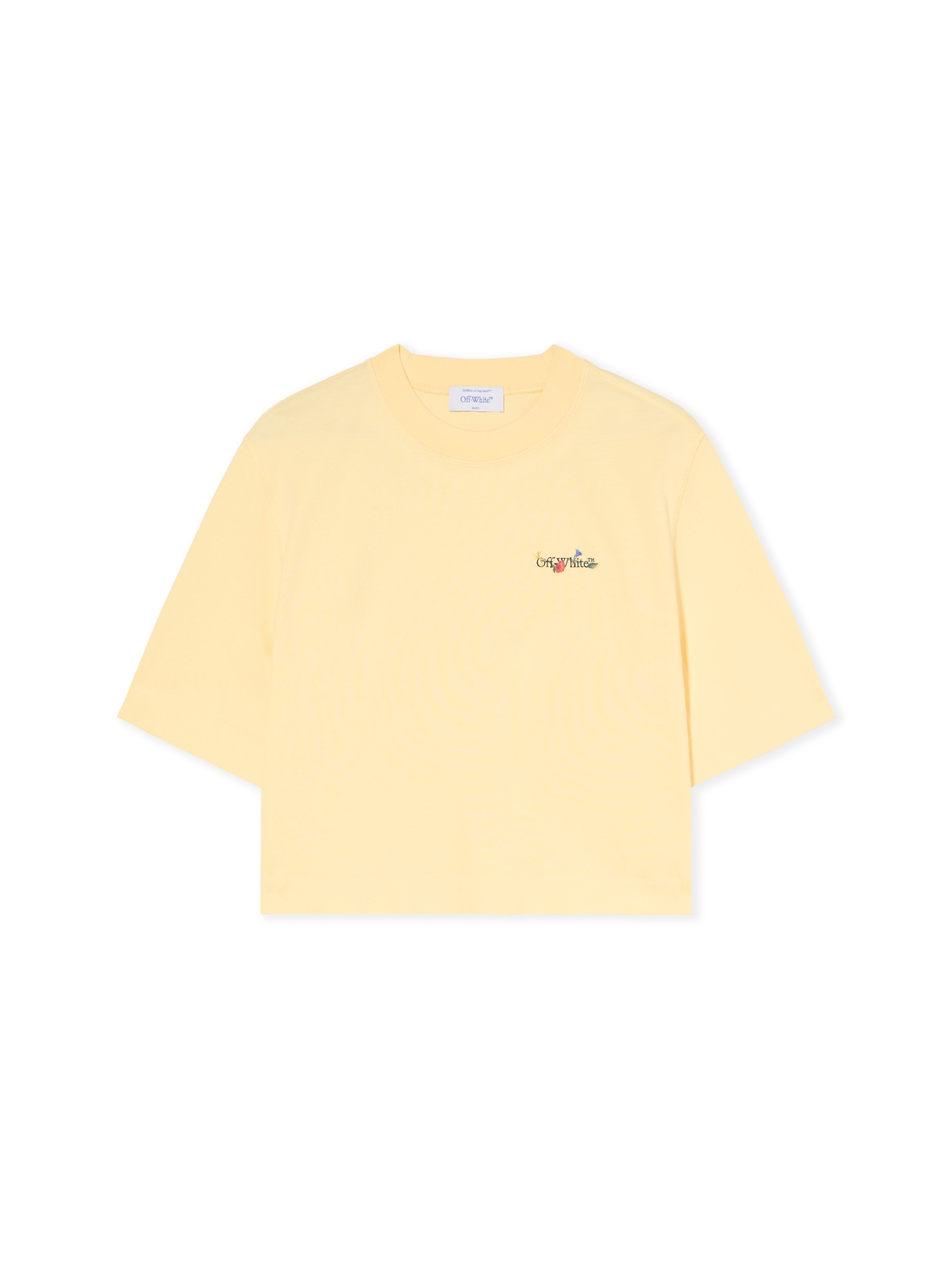 Off-White Arrow Glass Flower Crop Logo Tee Cream