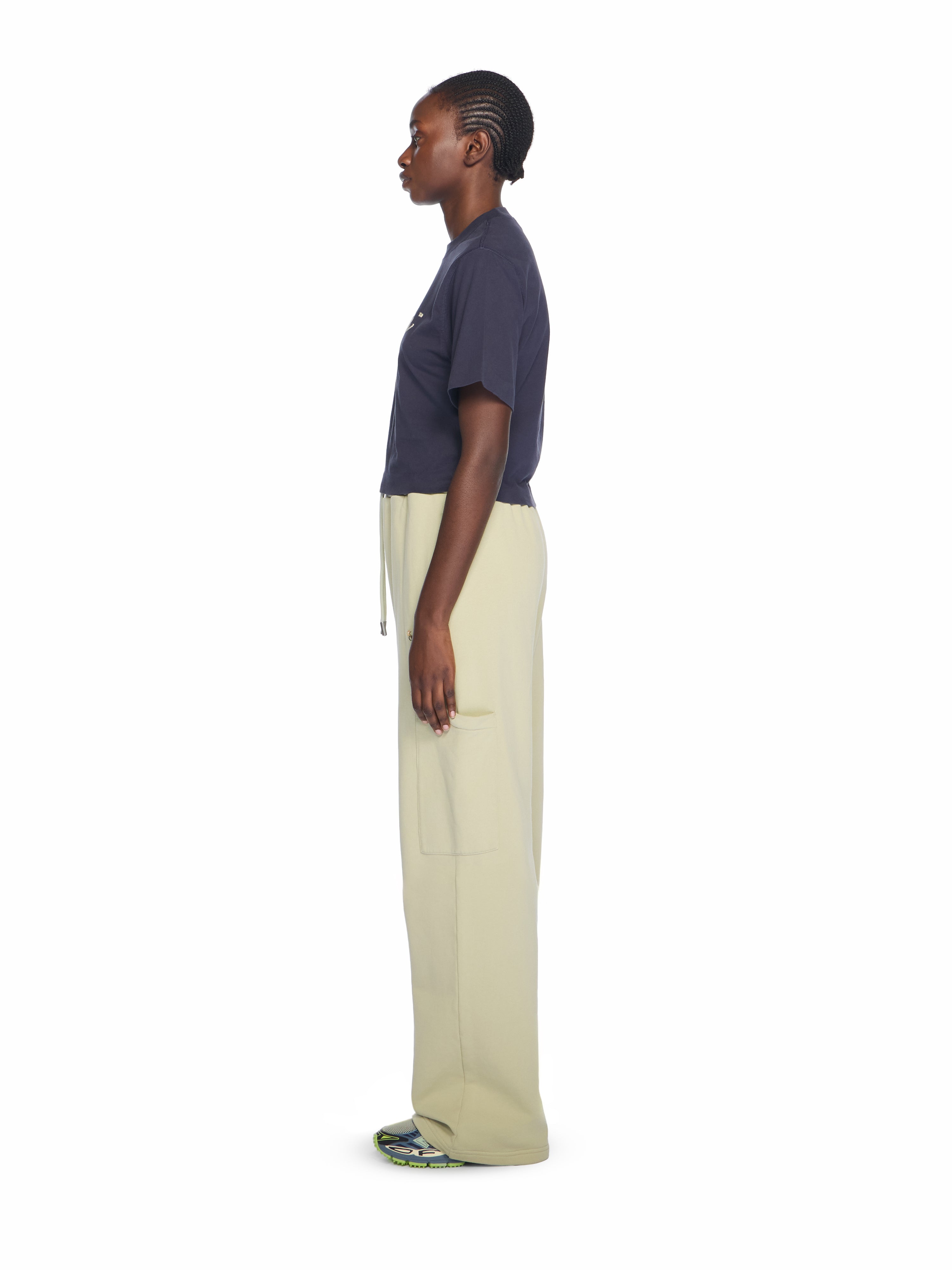 Off-White Embroidered Script Logo Crop Logo Tee Sapphire