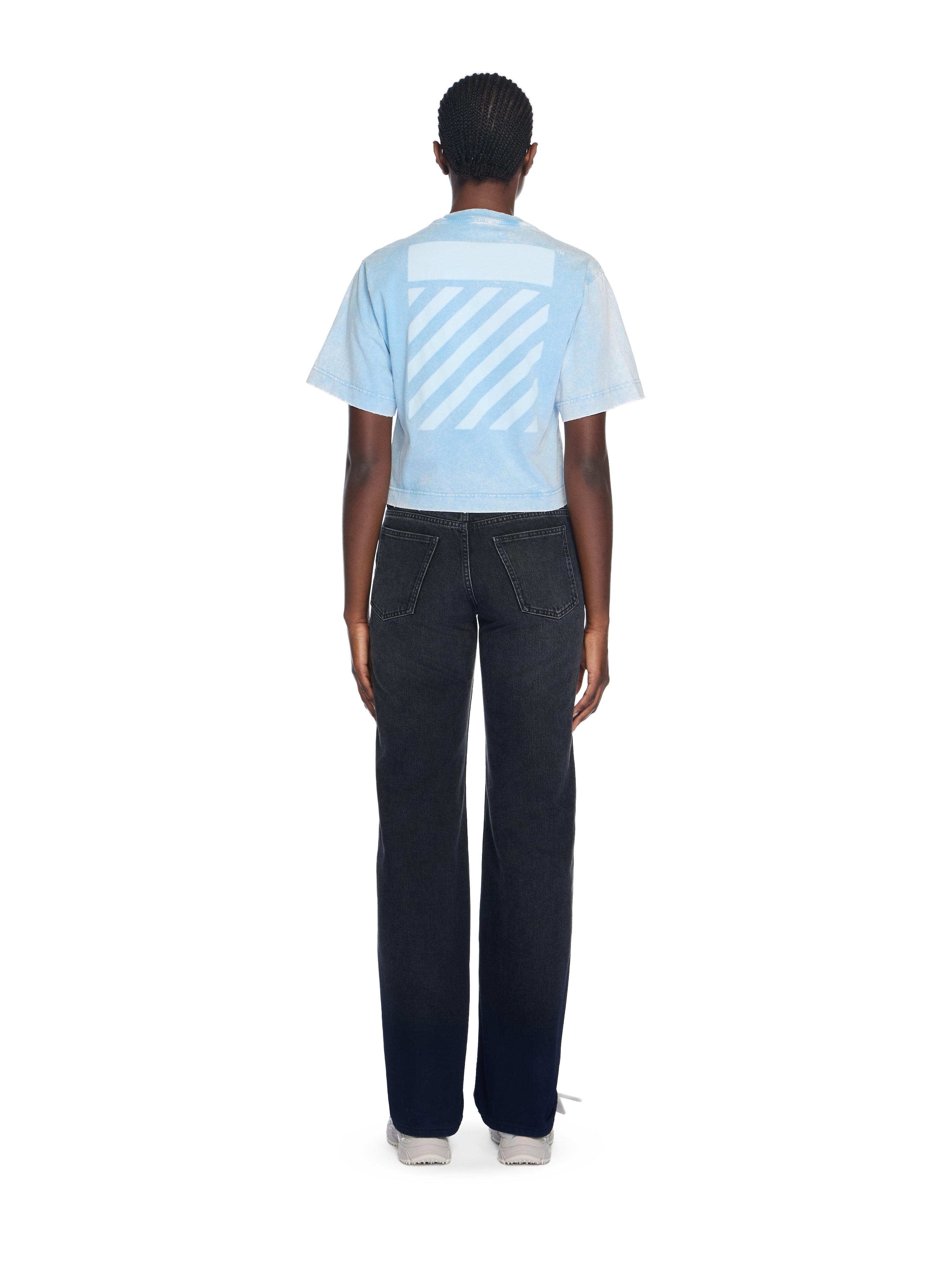Off-White Switch Off Crop Tshirt Blue