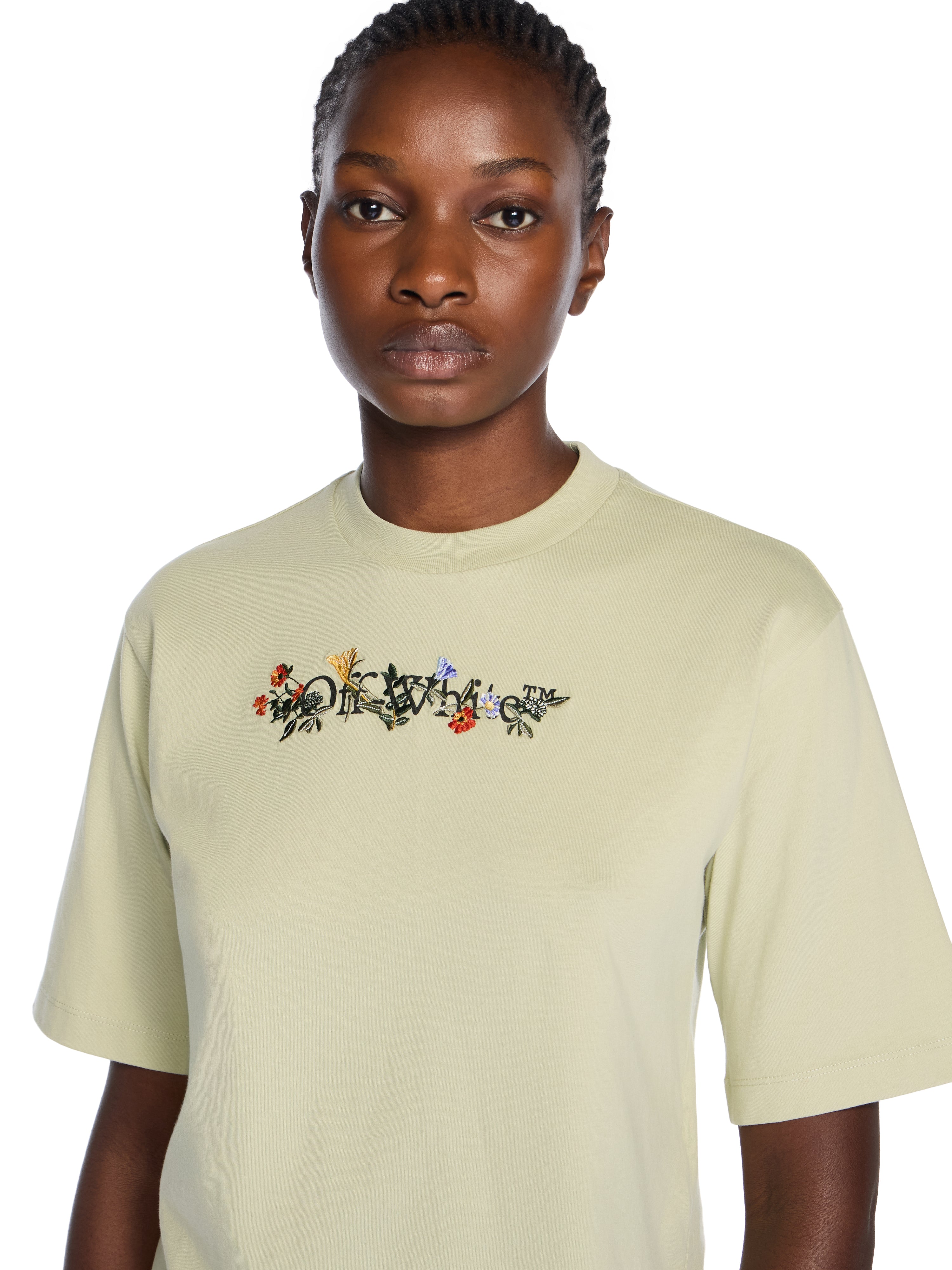 Off-White Bookish Flowers Boxy Logo Tee Black