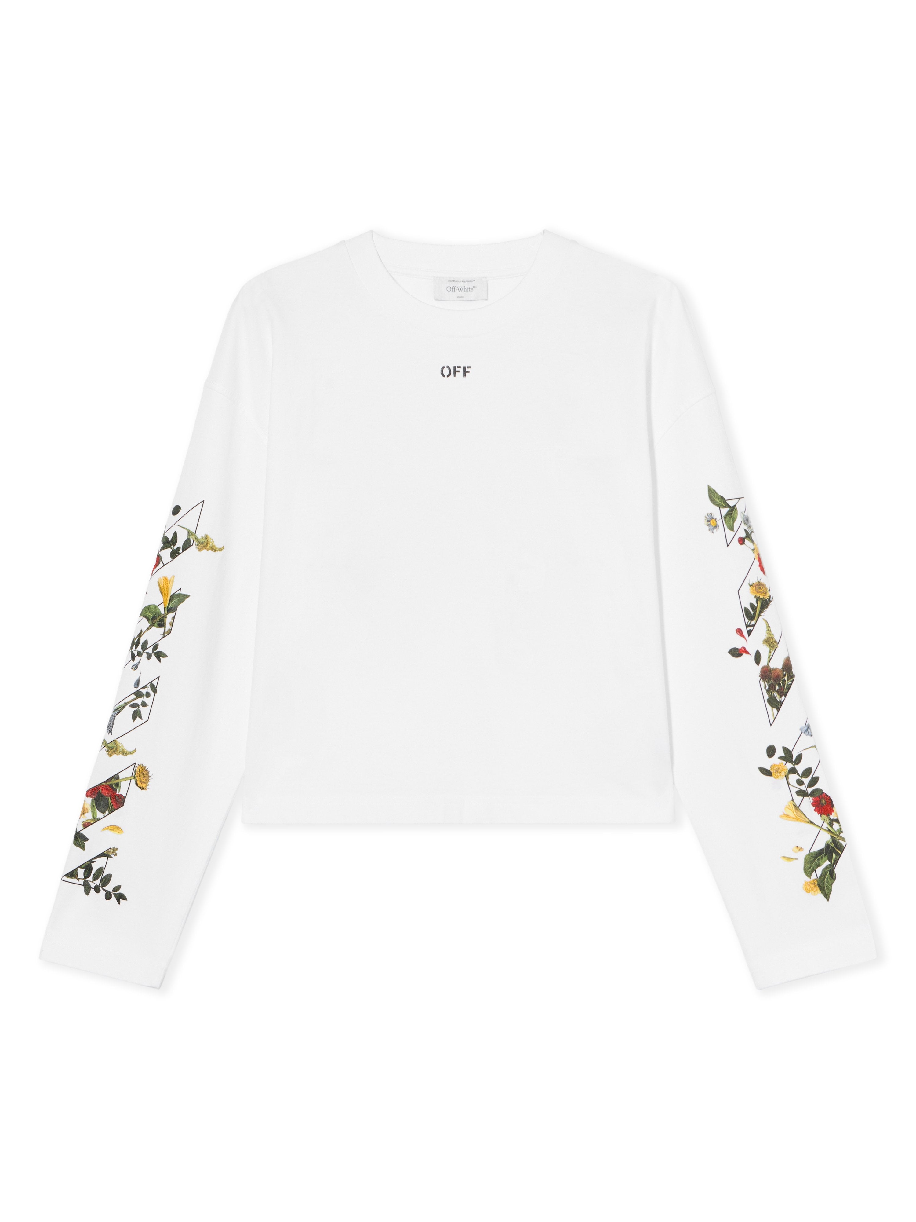 Off-White Embroidered Flowers Arrow Long Sleeve Tshirt
