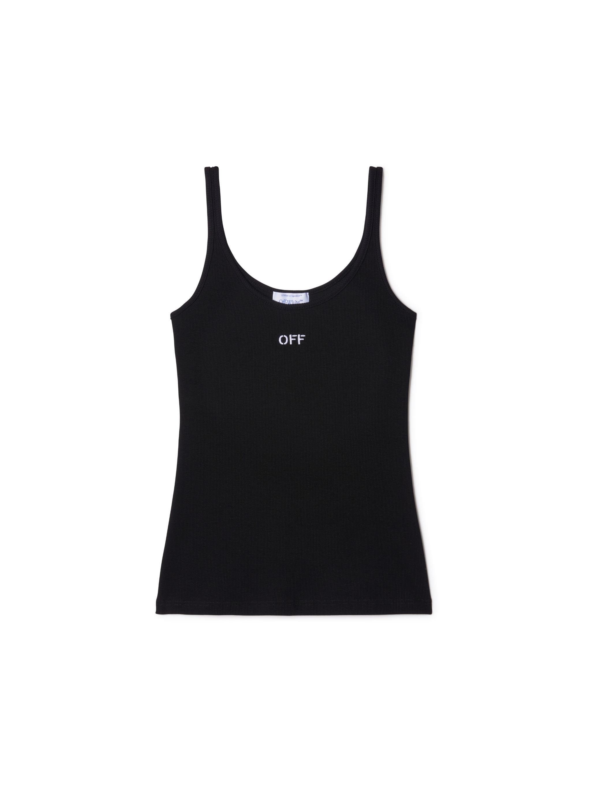 Off-White Off Stamp Rib Tank Top Black