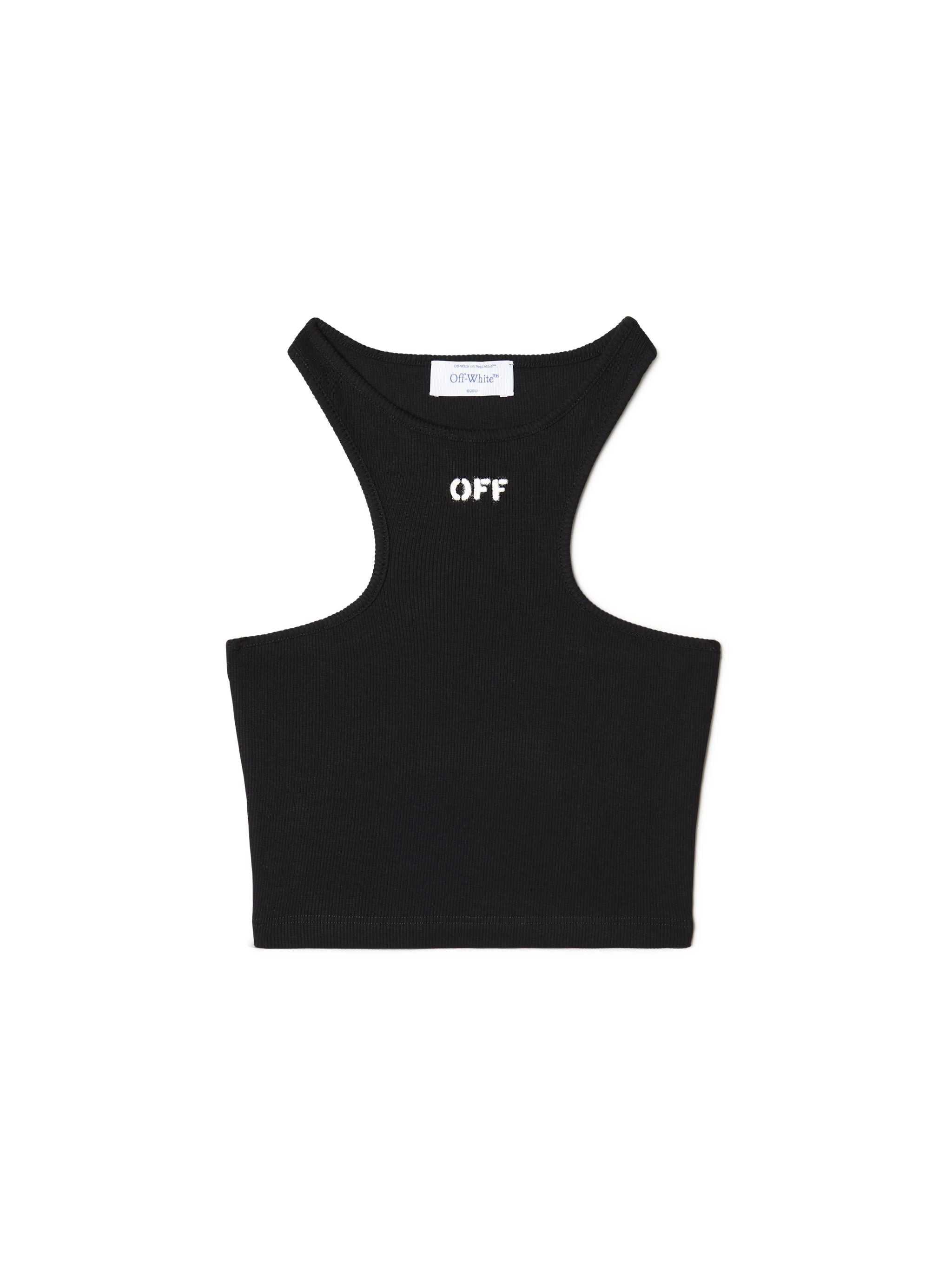 Off-White Off Stamp Rib Rowing Top Green Black