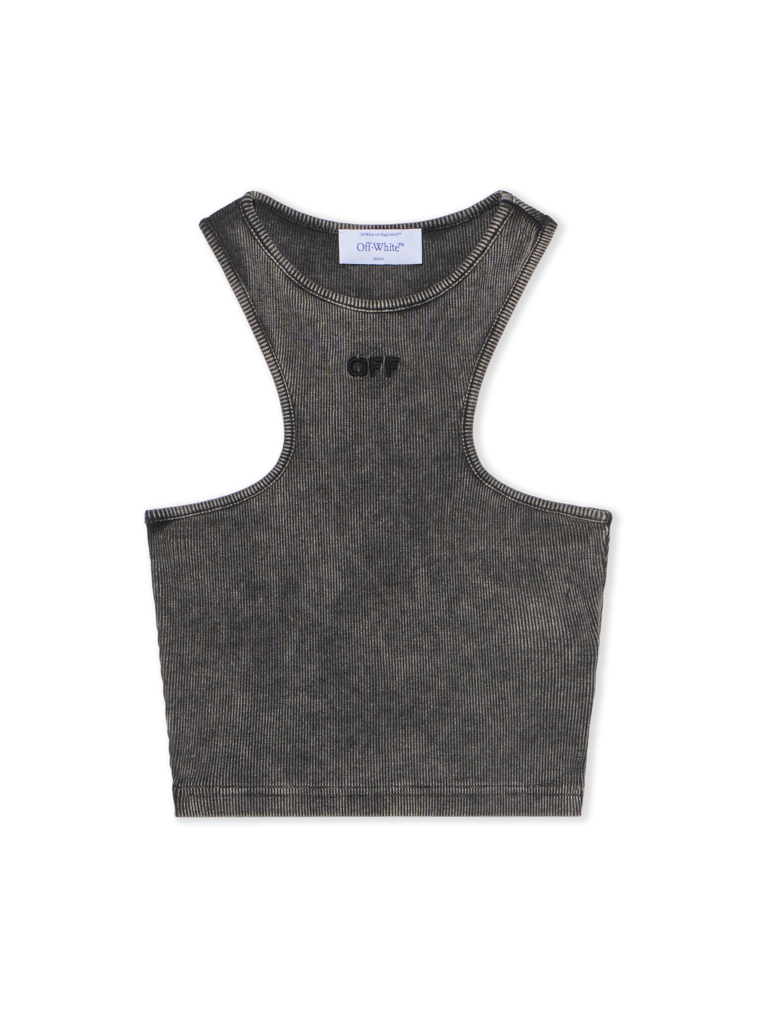 Off-White Off Stamp Rib Rowing Logo Top Black