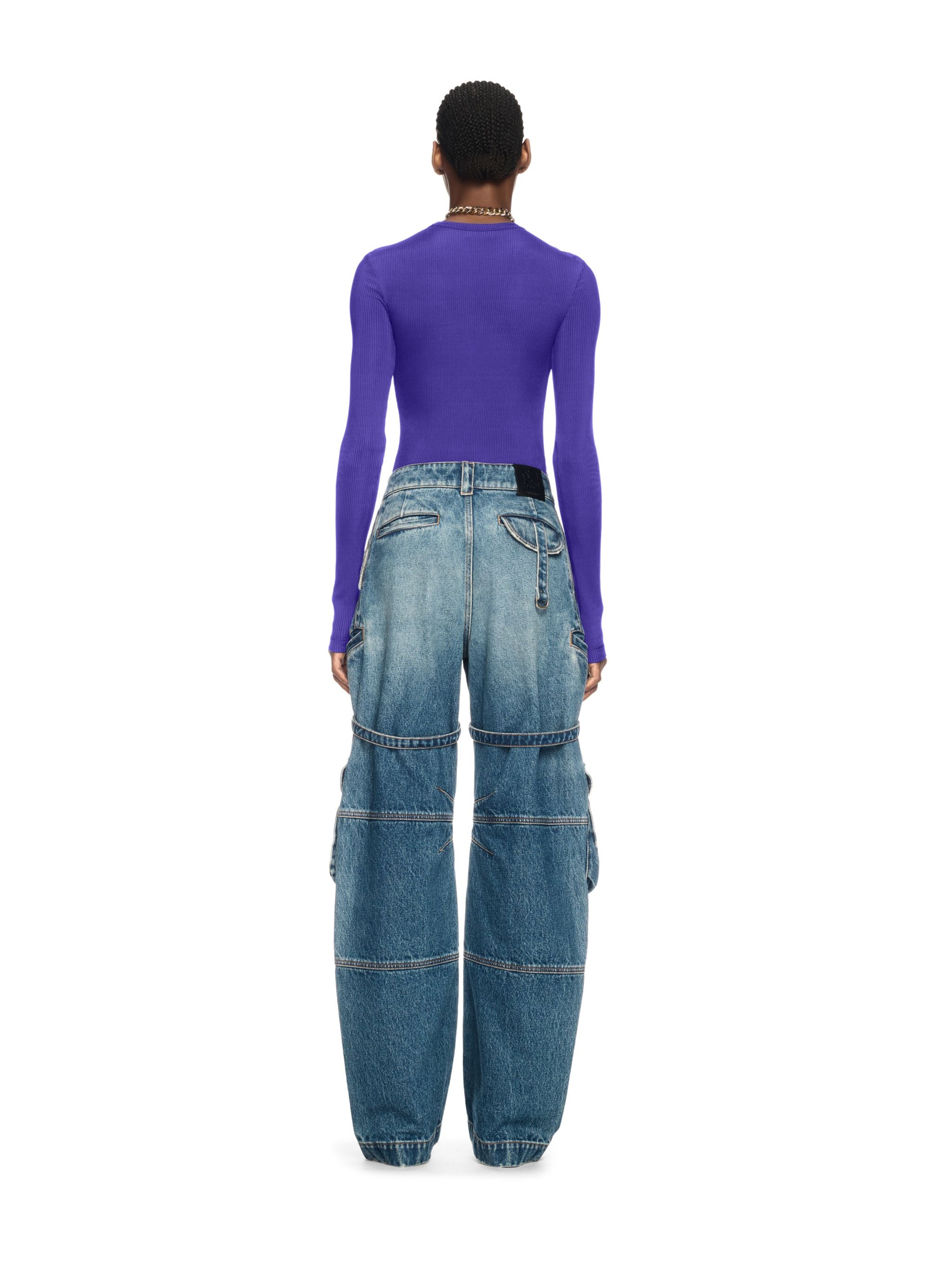 Off-White Off Stamp Light Rib Ls Crew Purple