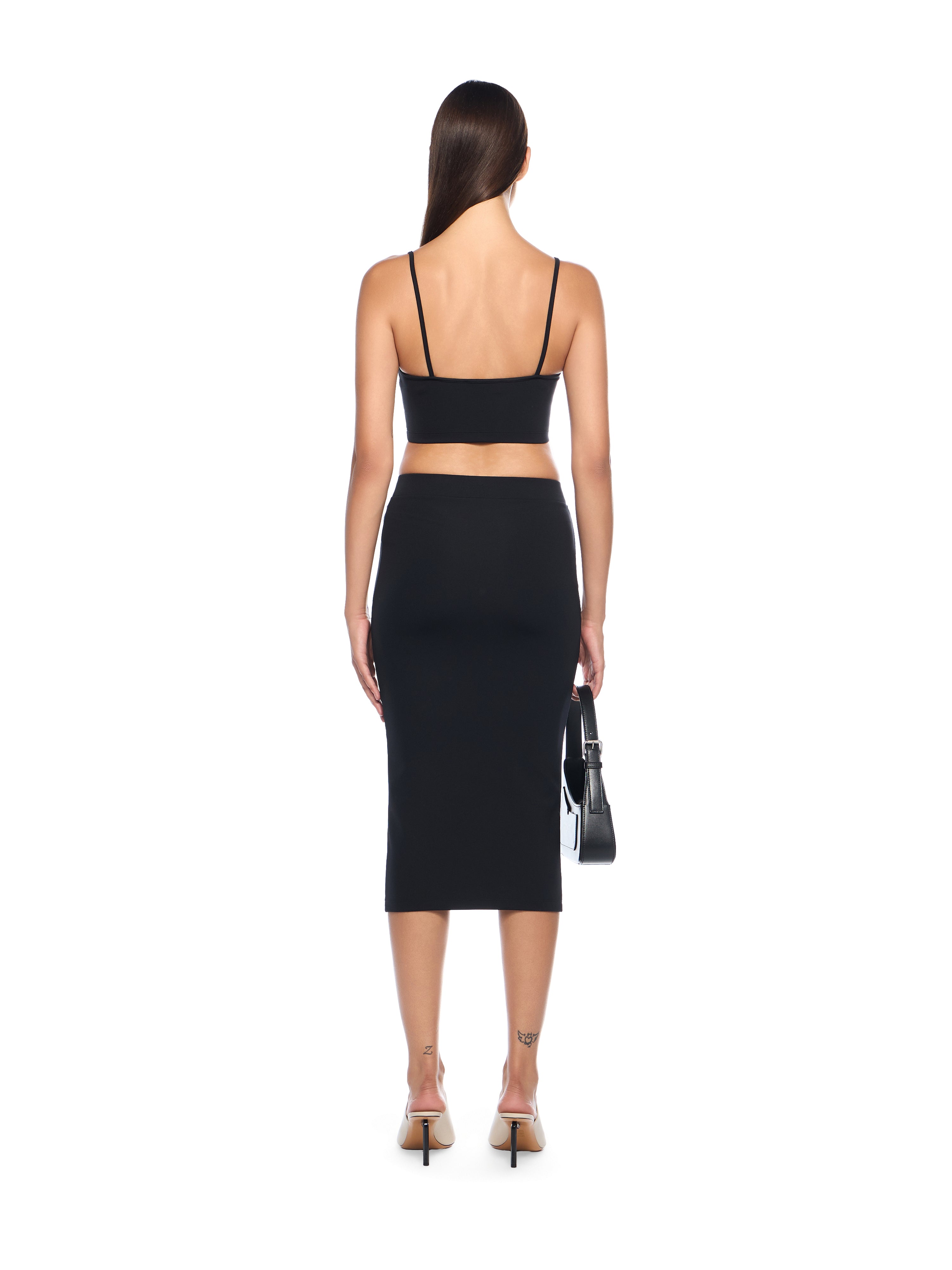 Off-White Sleek Spaghetti Strap Top Black