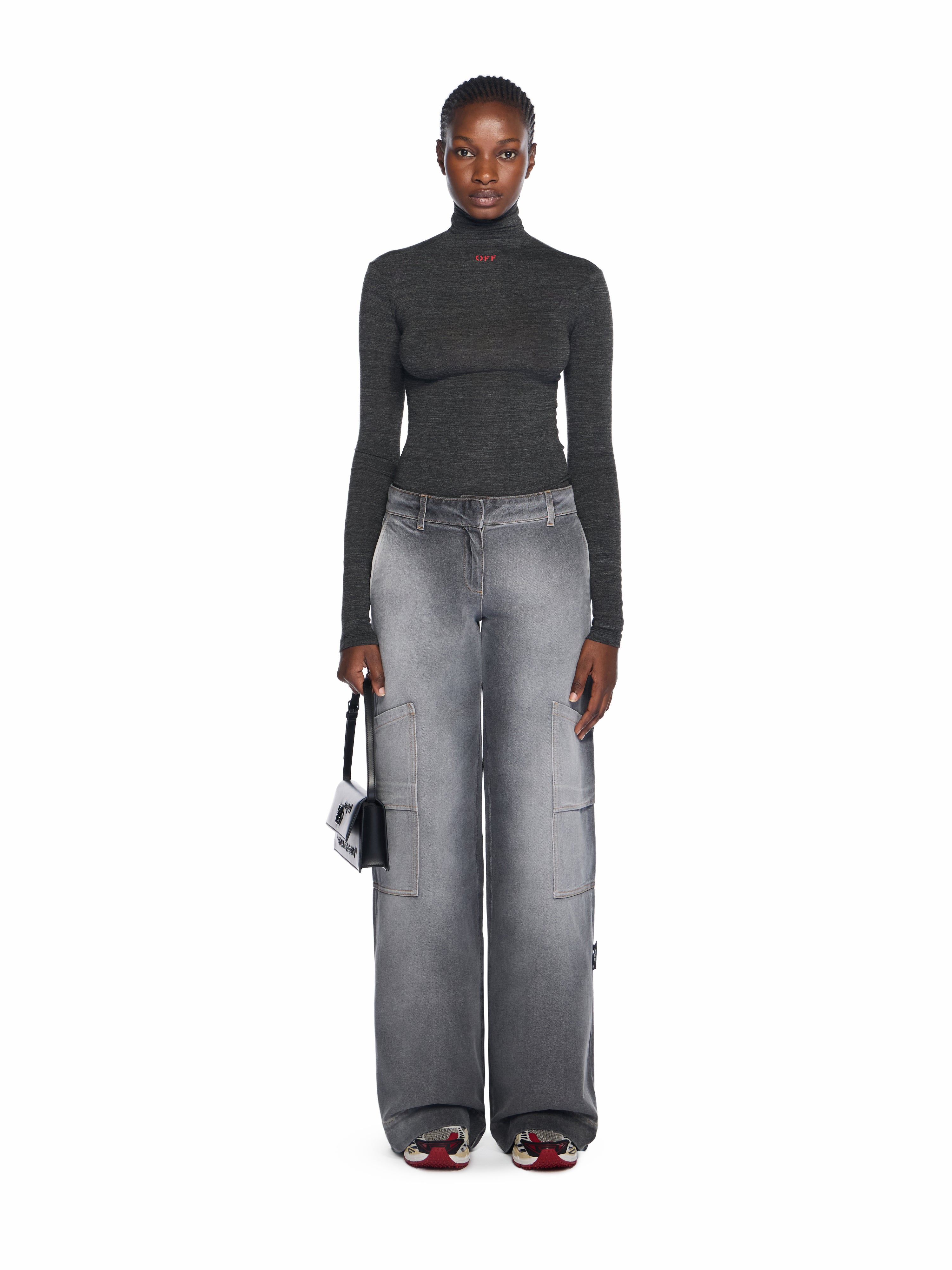 Off-White Off Stamp Turtleneck Top Black