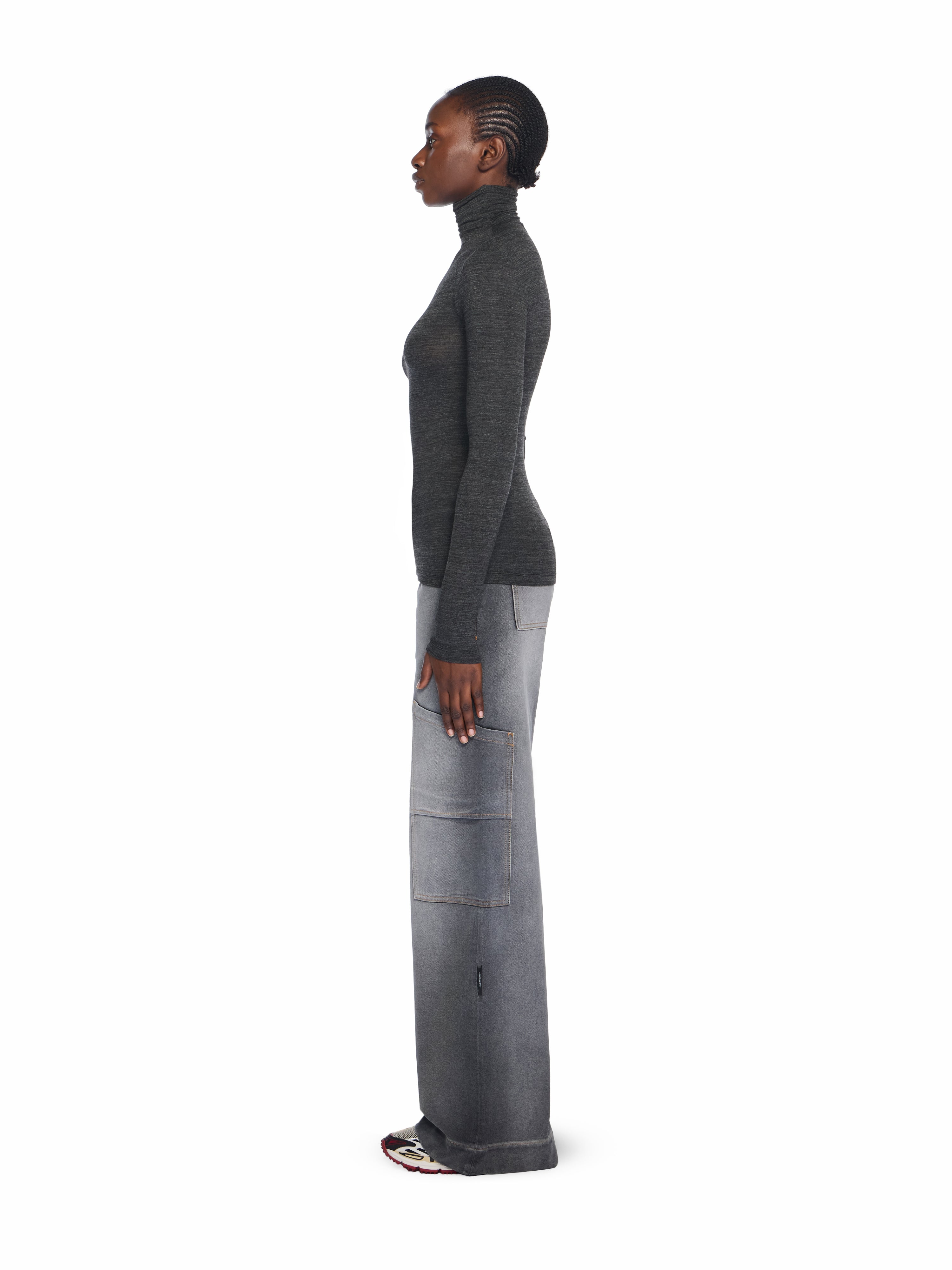 Off-White Off Stamp Turtleneck Top Black