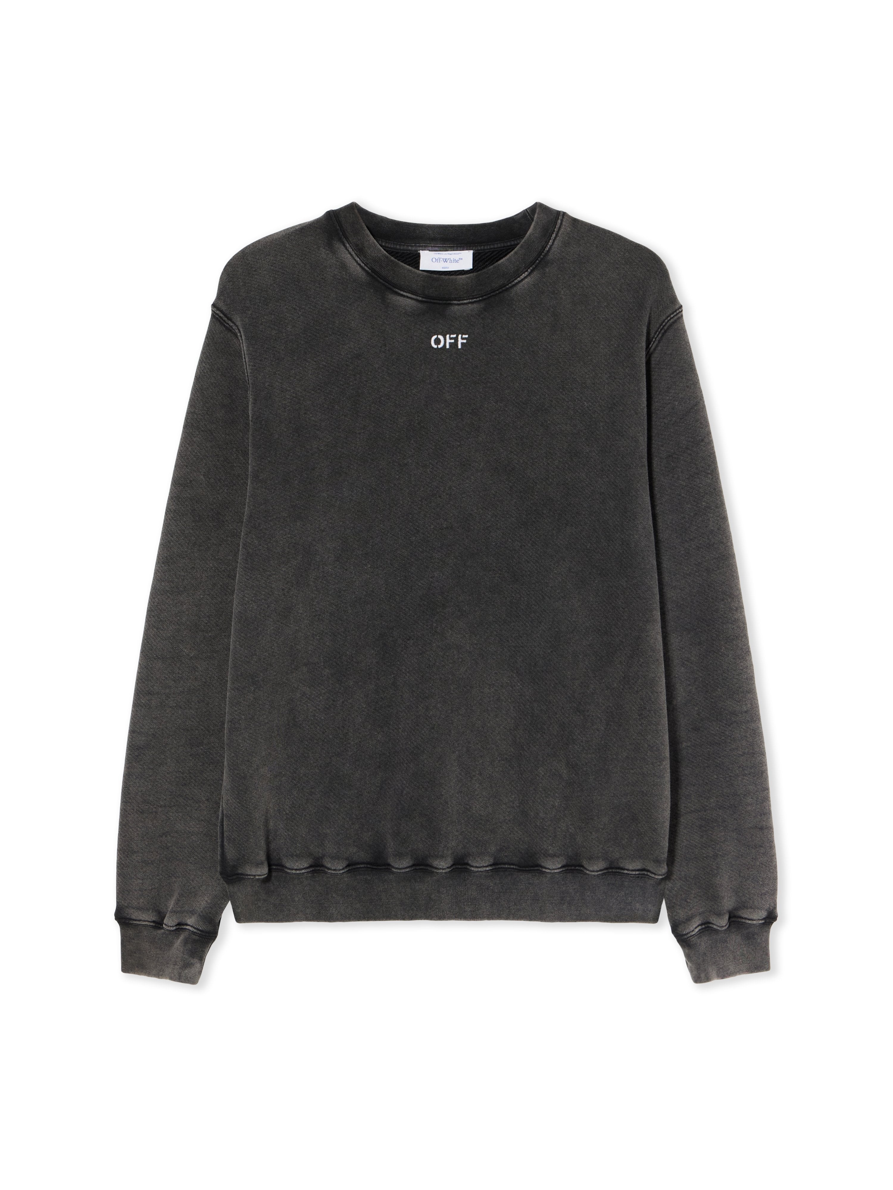 Off-White Check Flan Arrow Crew Logo Sweatshirt Black