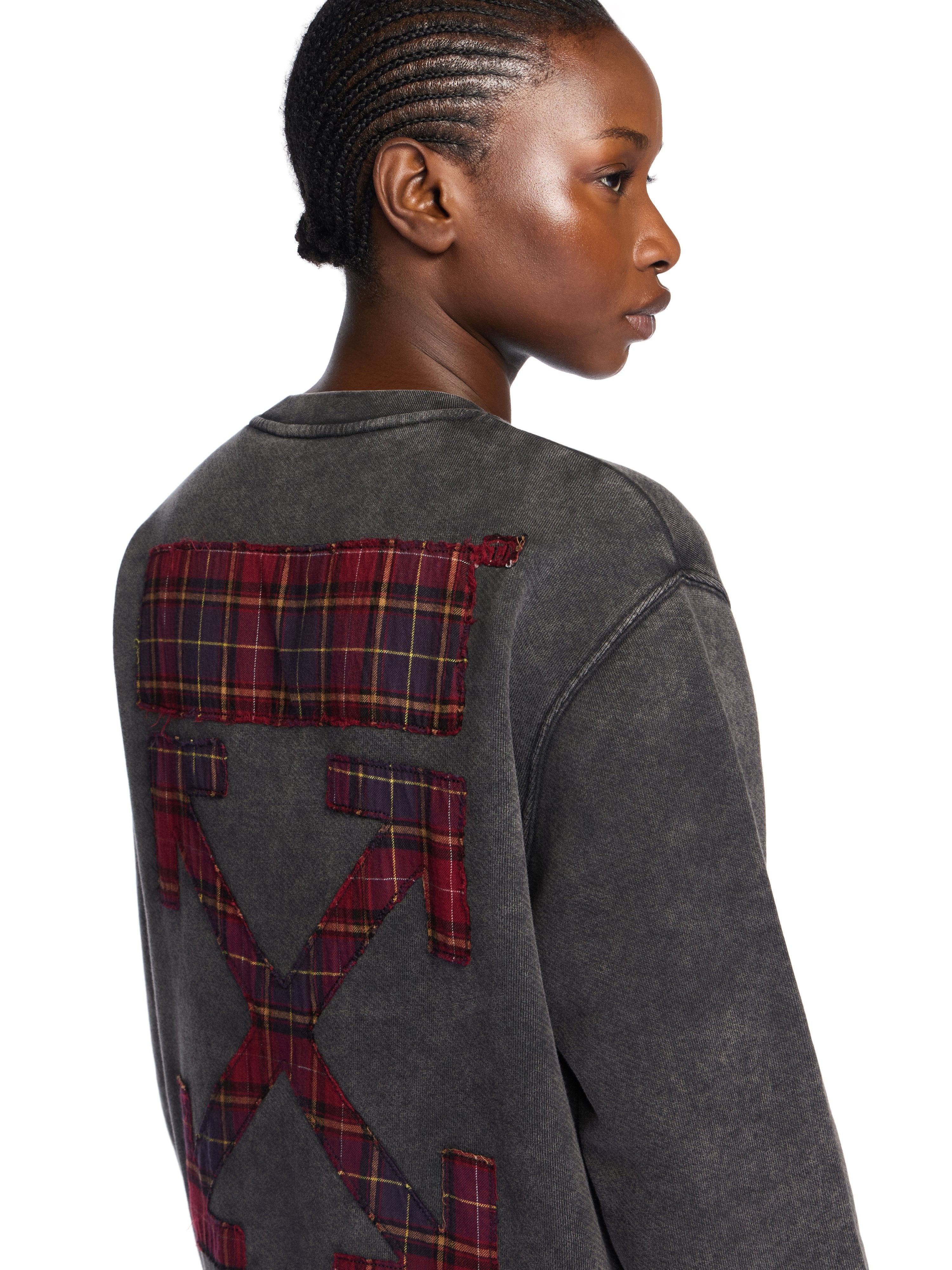 Off-White Check Flan Arrow Crew Logo Sweatshirt Black