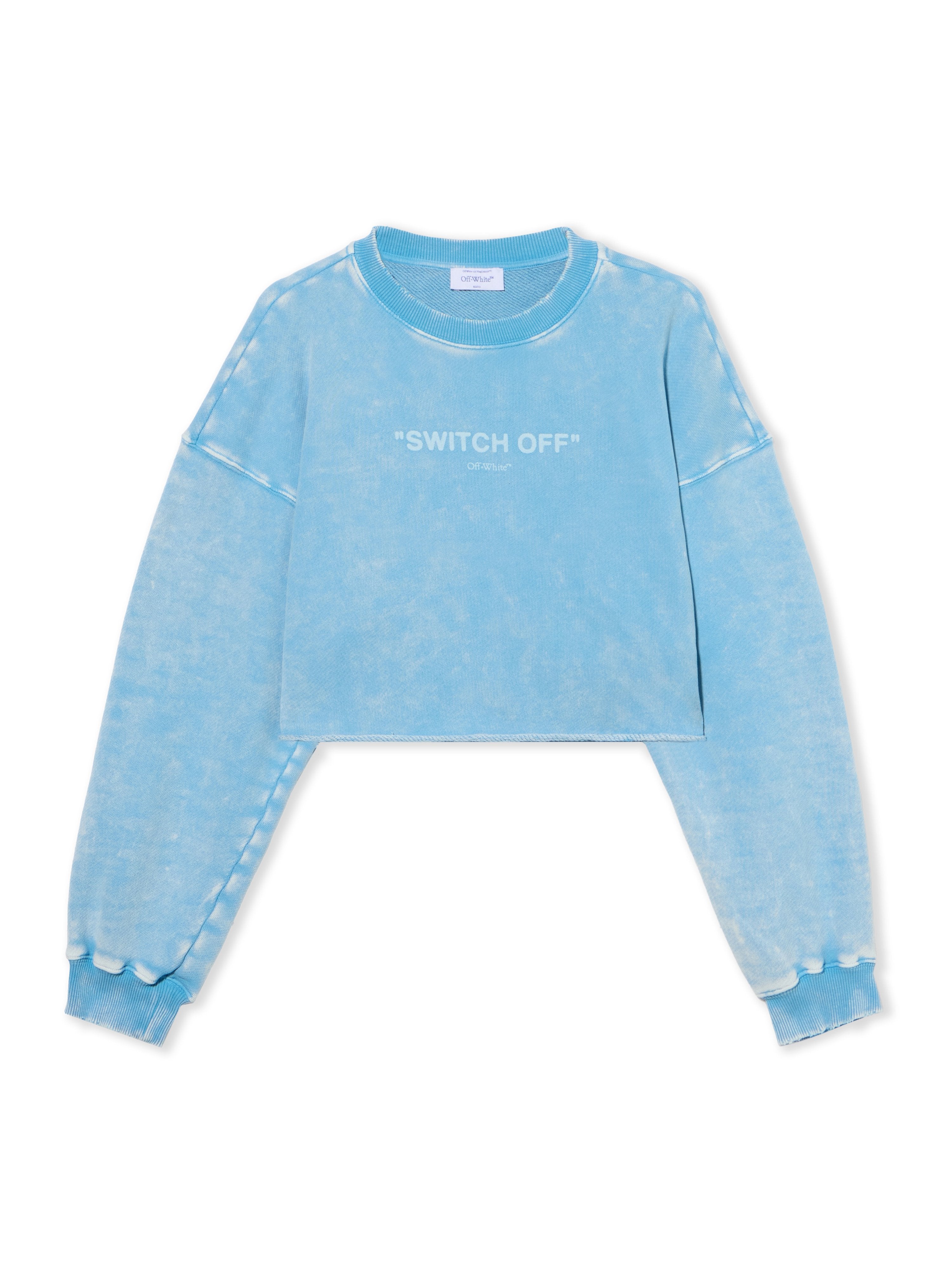Off-White Switch Off Crop Crewneck Sweatshirt Blue