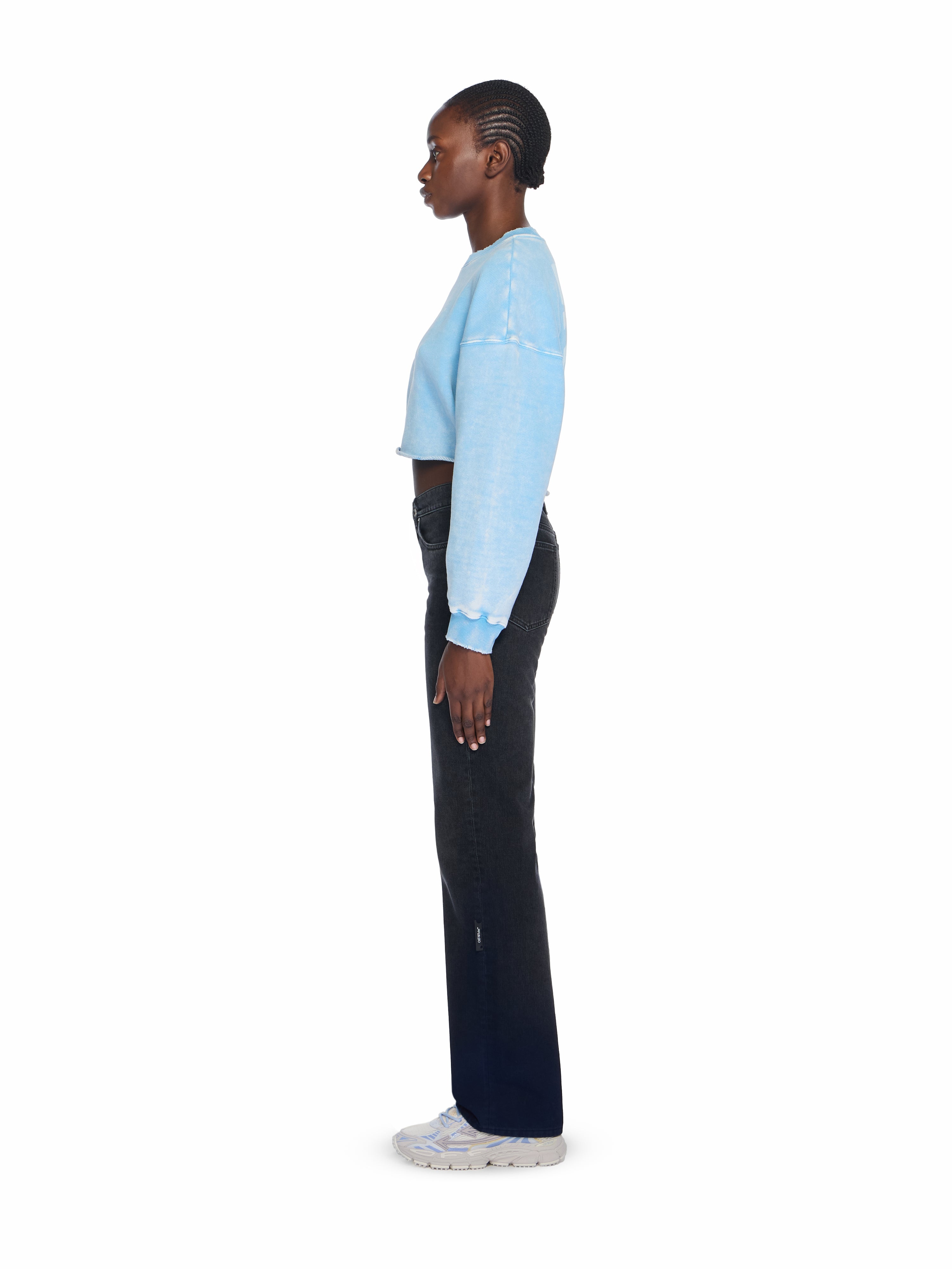 Off-White Switch Off Crop Crewneck Sweatshirt Blue