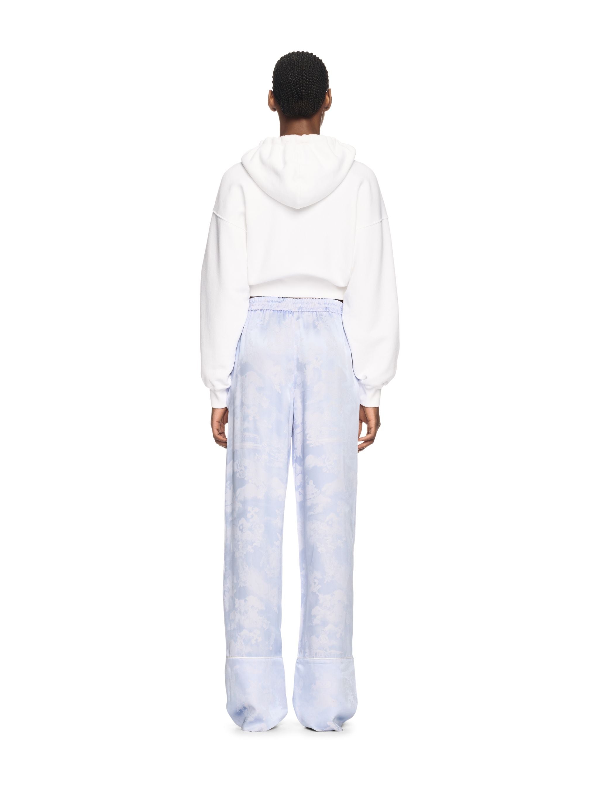 Off-White White Bookish Rose Cropped Hoodie