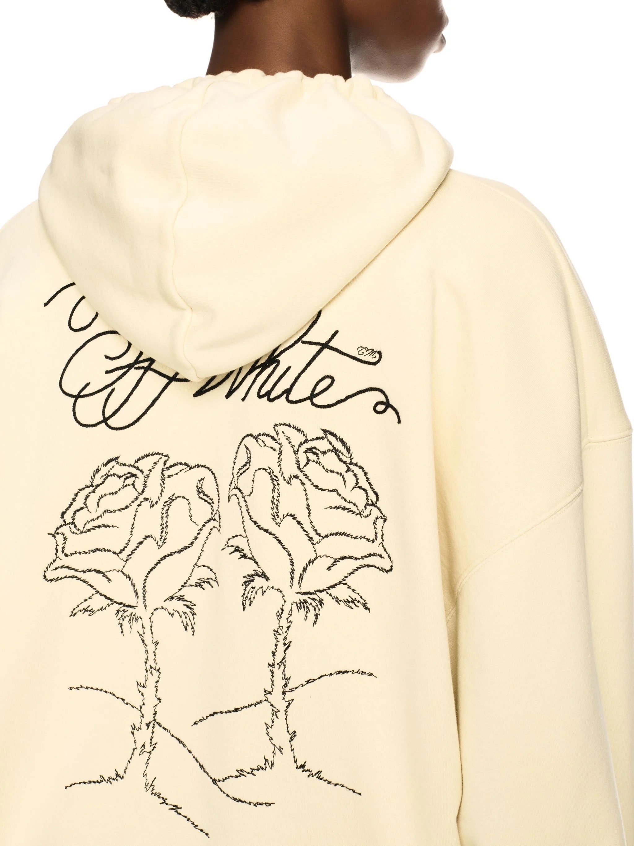 Off-White Embr Rose Valley Over Hoodie Neutrals