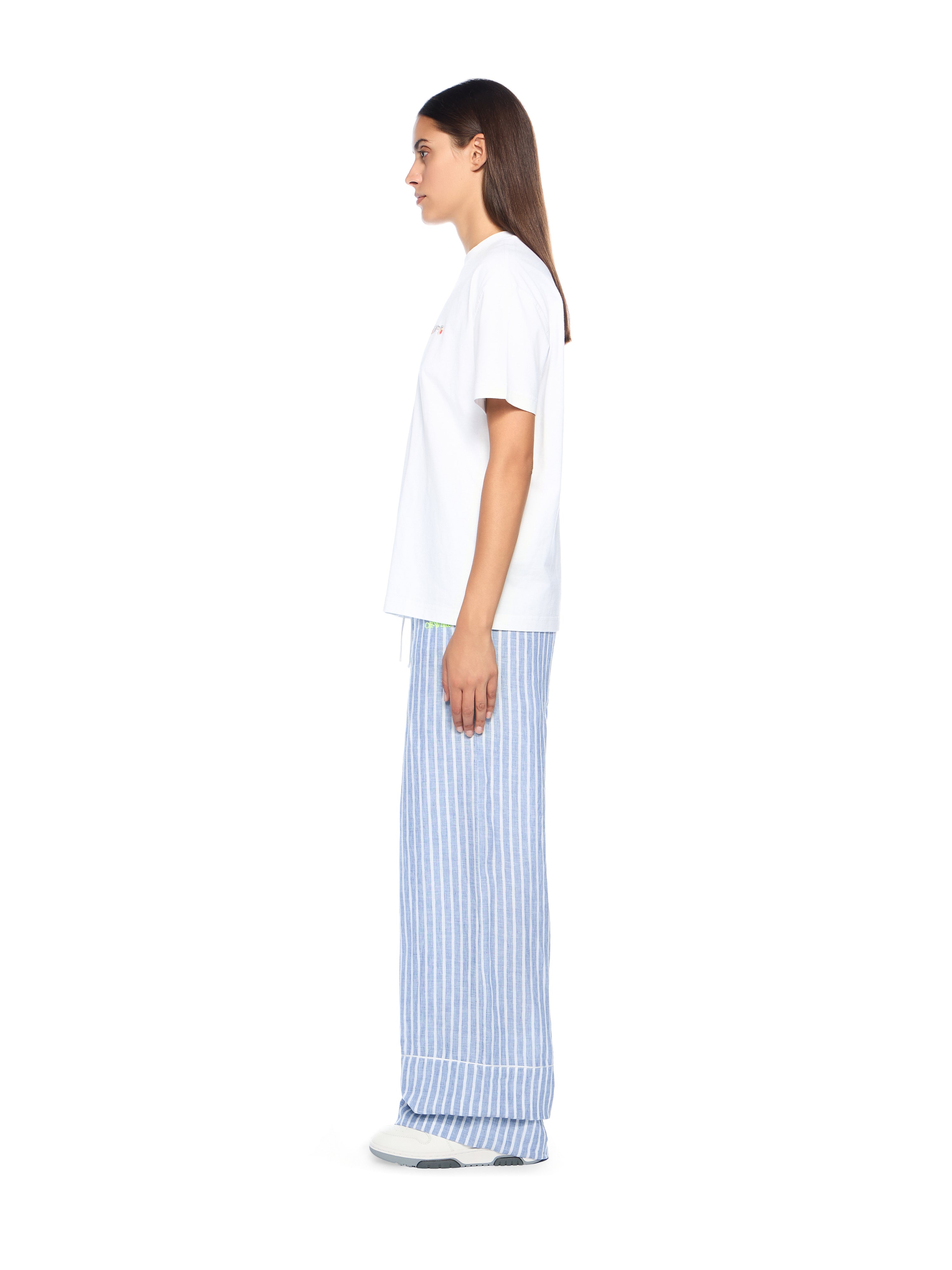 Off-White Striped Wideleg Pants Blue