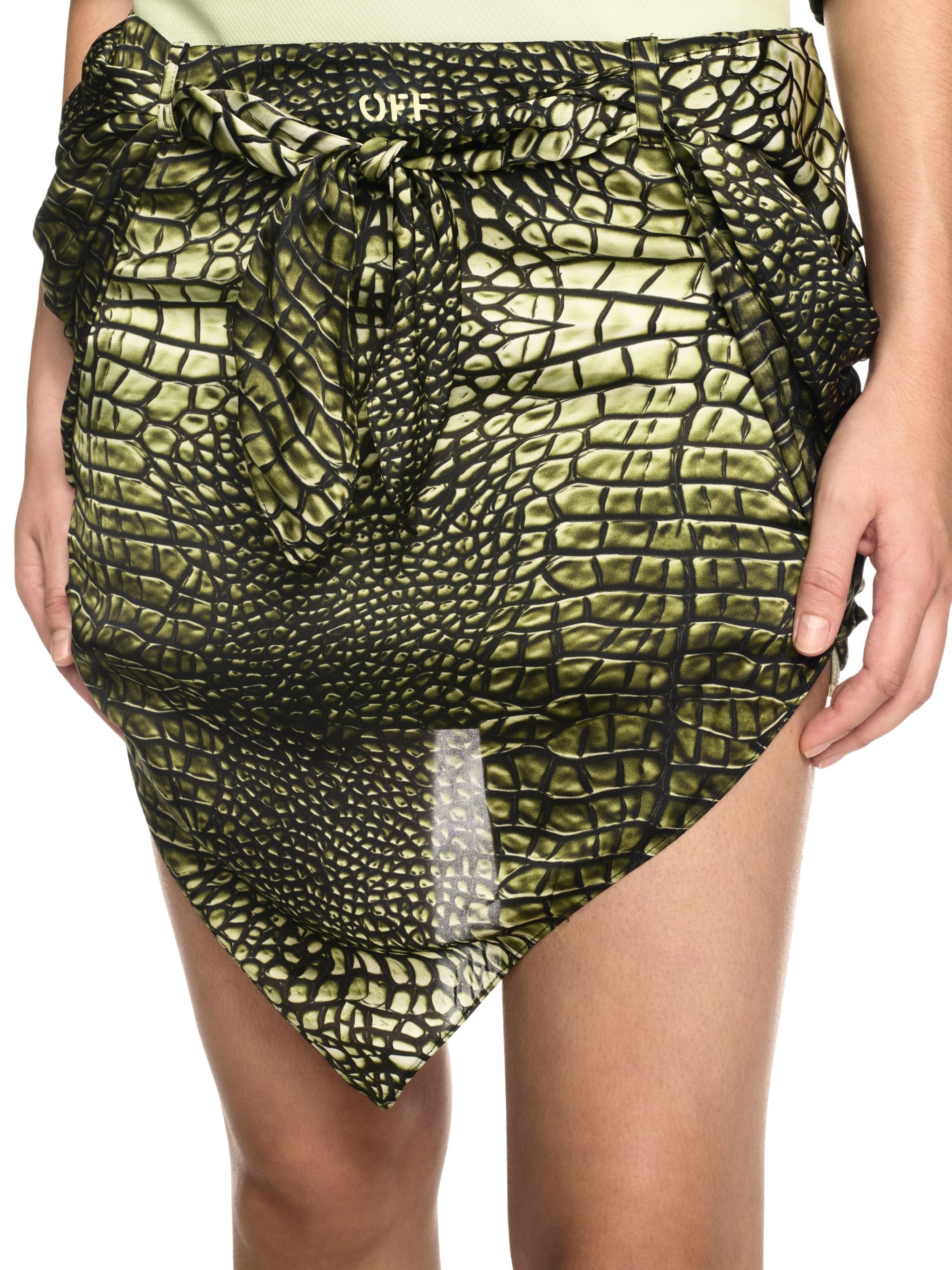 Off-White Croco Vi Bandana Skirt Green