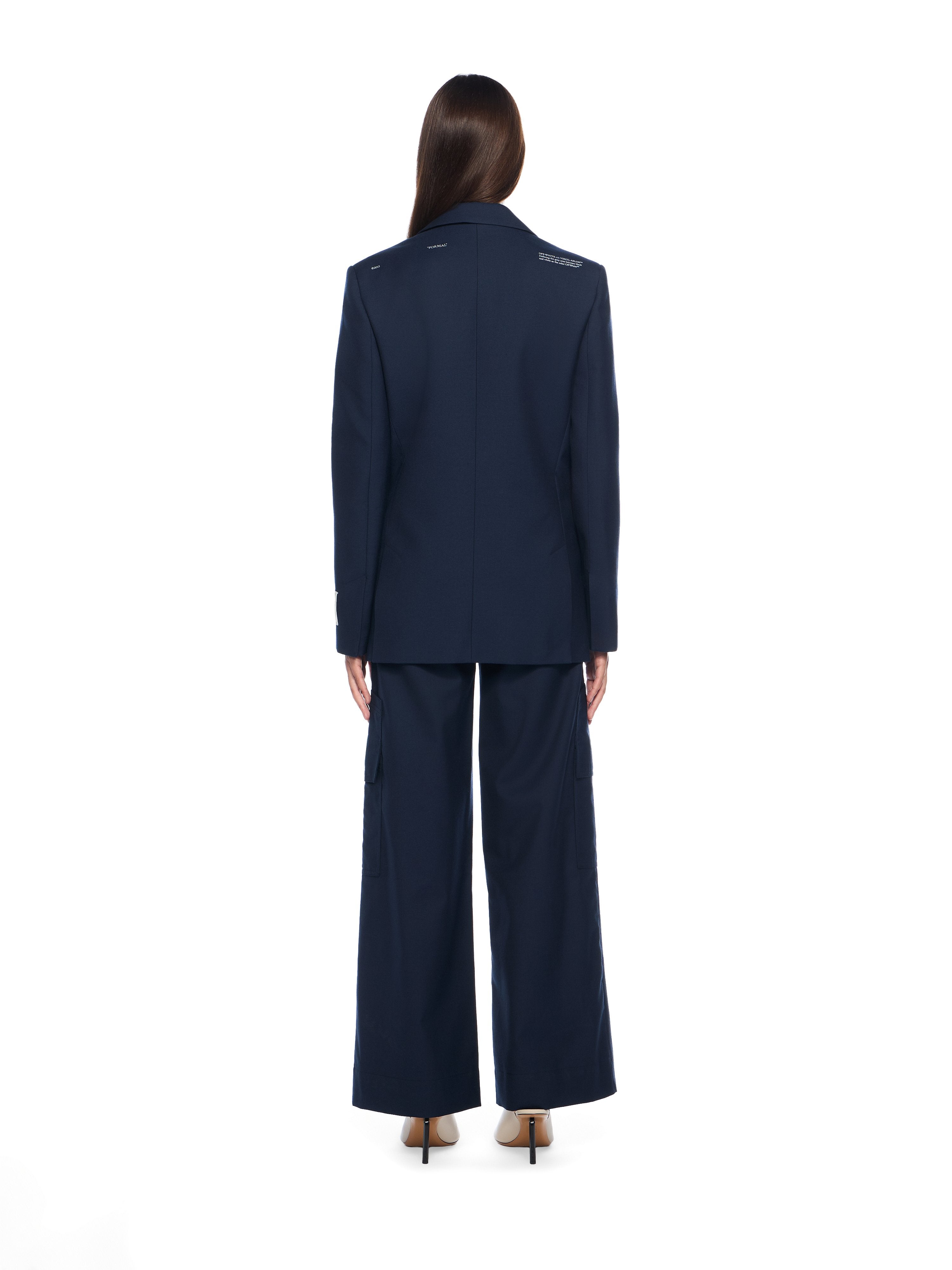 Off-White Gabardine Tailoring Cargo Trousers Blue