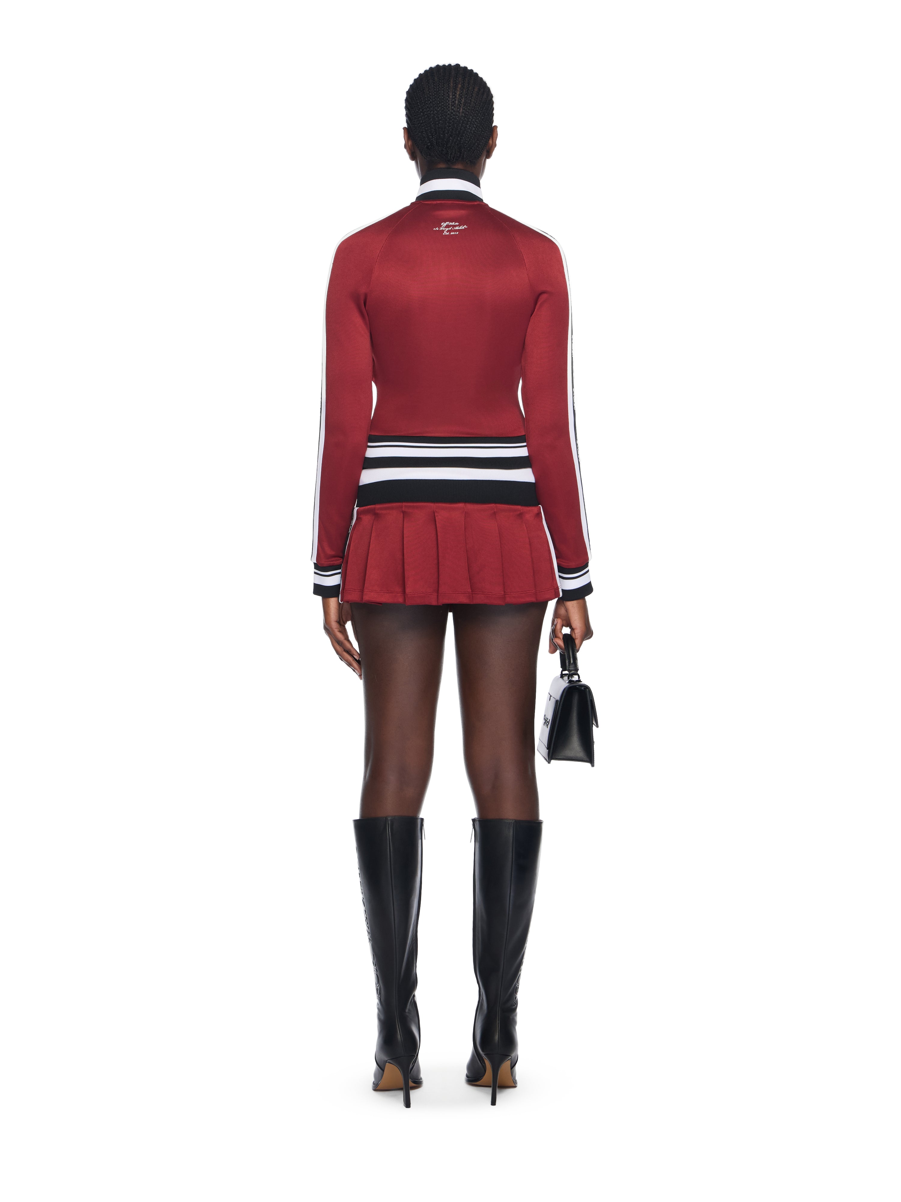 Off-White Track Pleated Serena Skirt Red
