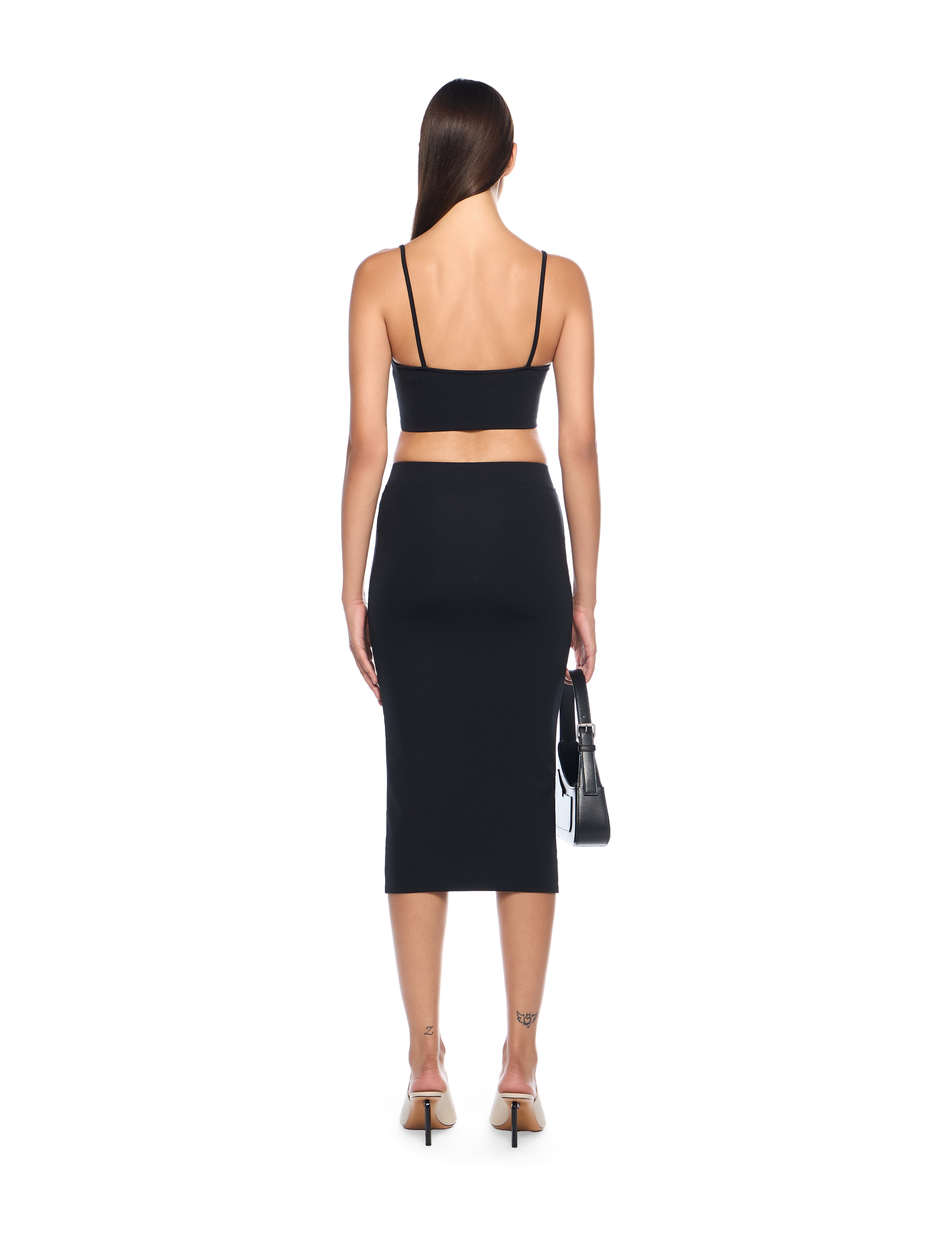 Off-White Sleek Midi Skirt Black