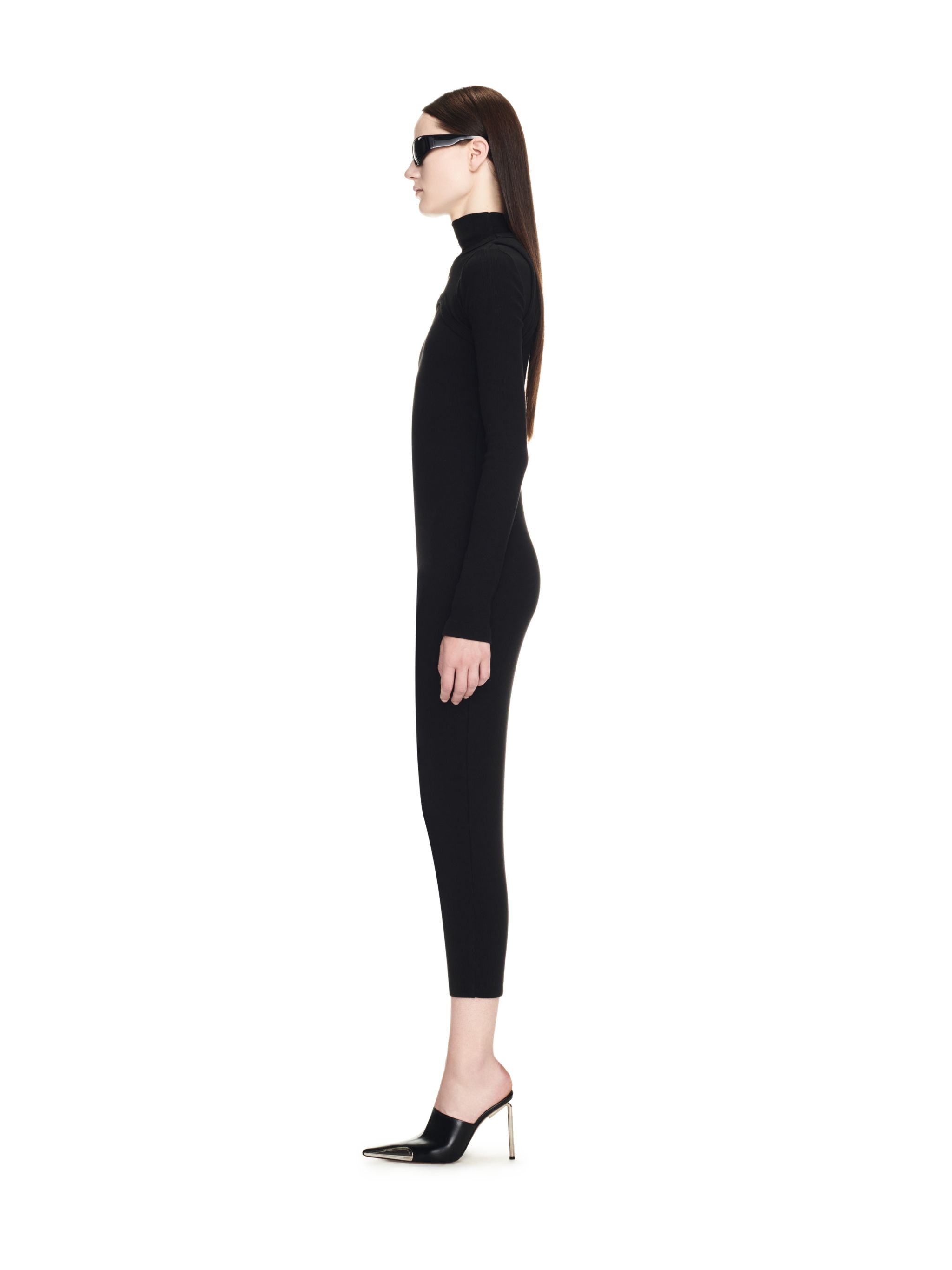 Off-White Off Stamp Rib Round Long Dres Black
