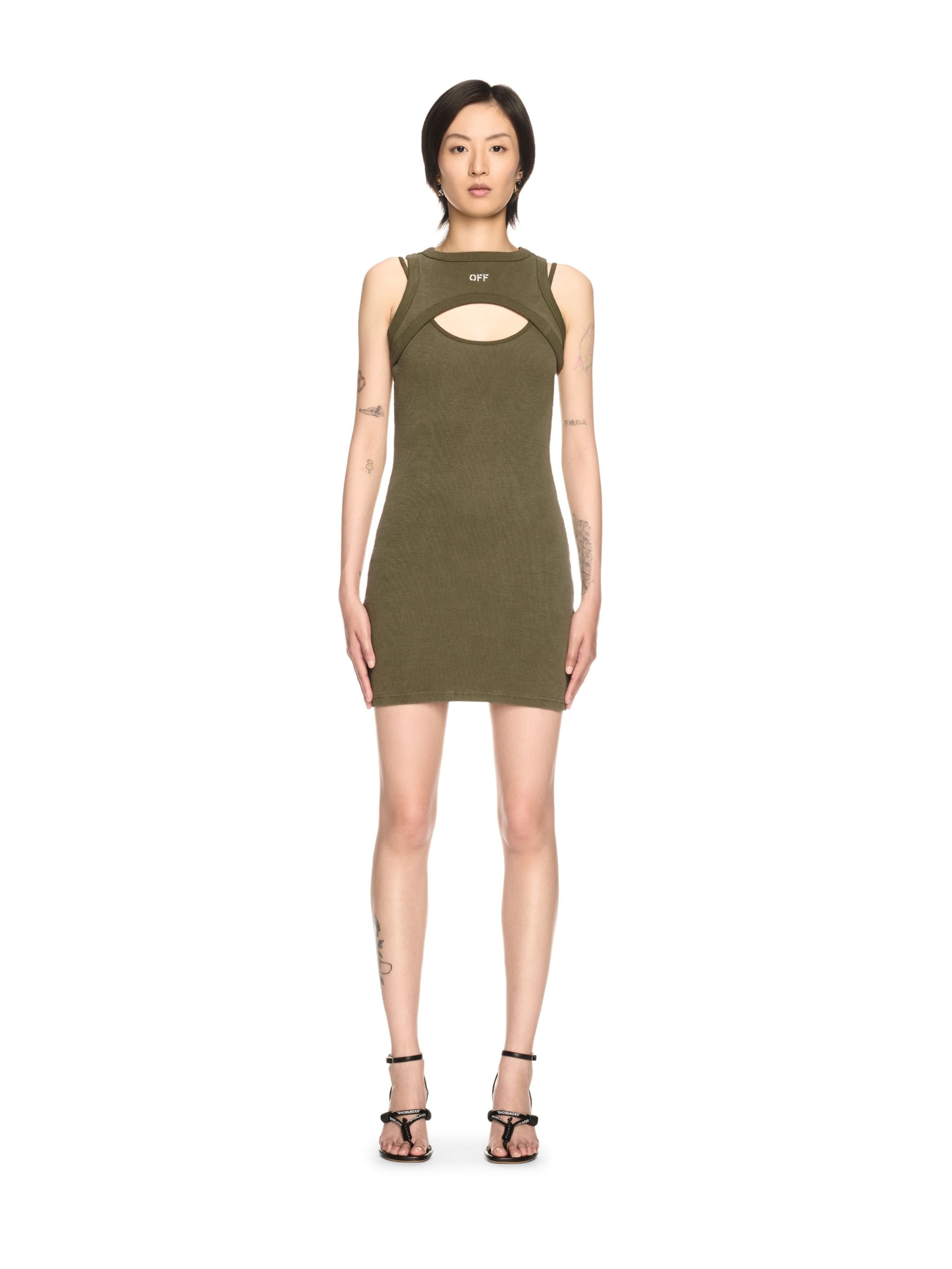Off-White Off Stamp Rib Cut Out Dress India