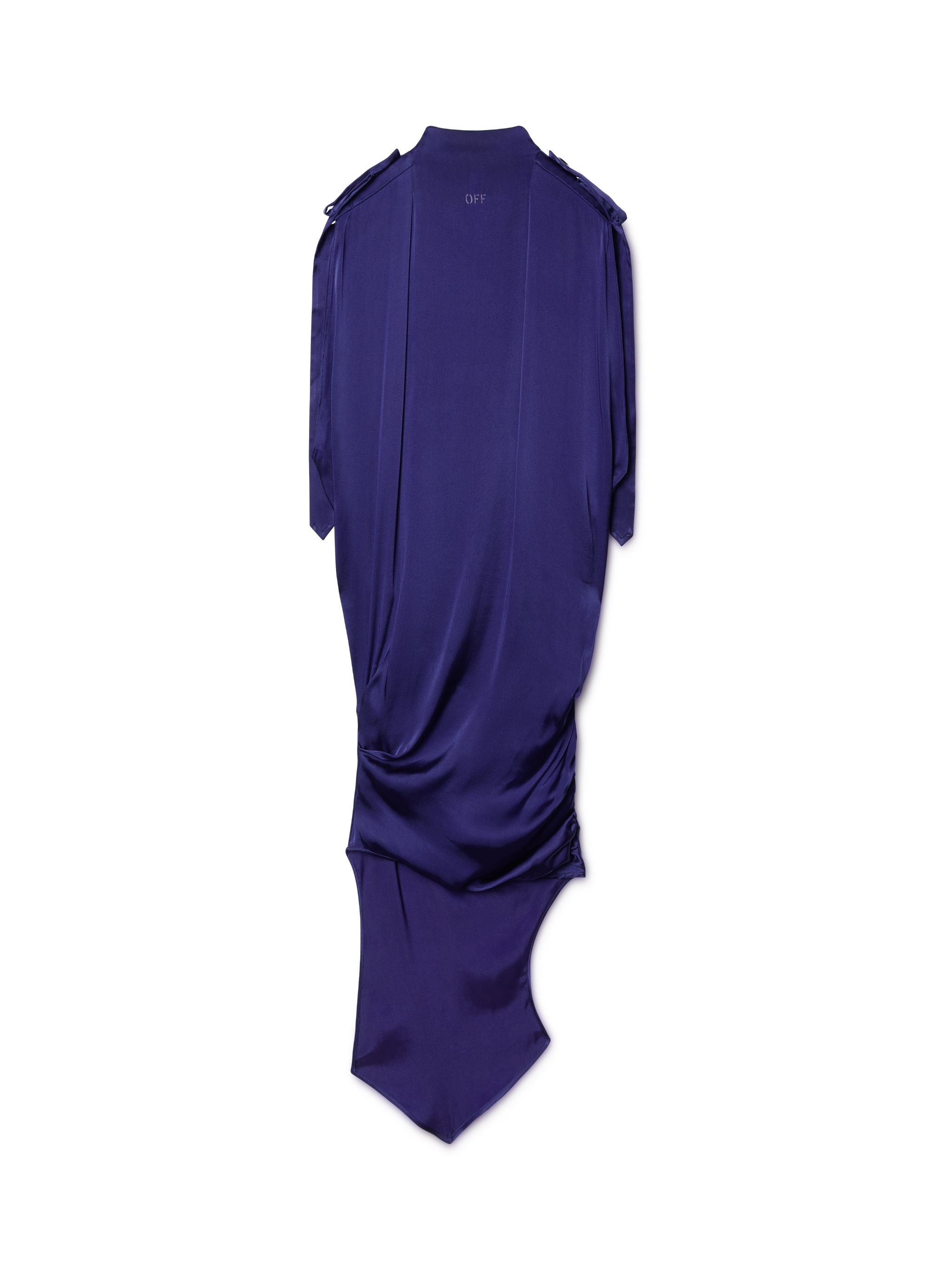 Off-White Satin Key Dress Blue