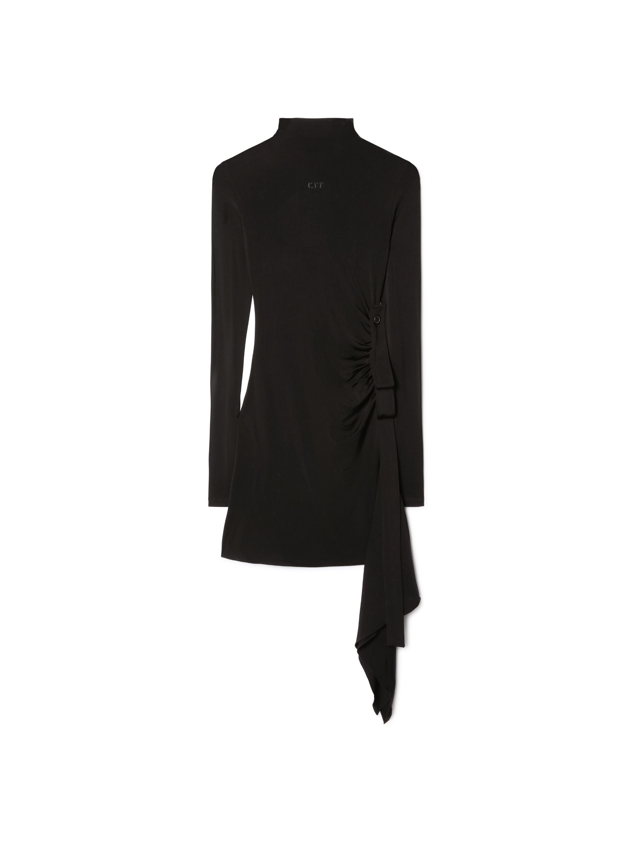 Off-White Sec Skin Draped Mini Dress Ls Black