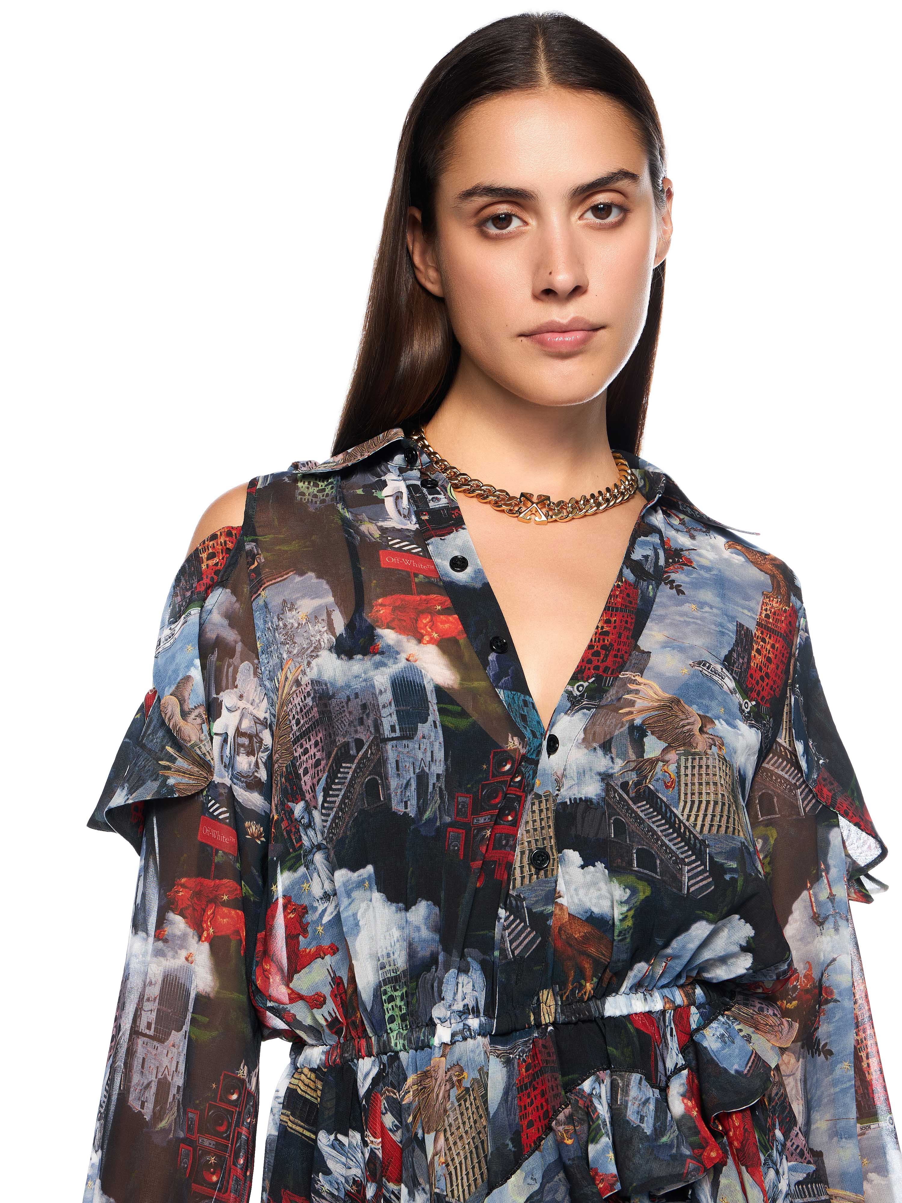 Off-White World Paint Geo Romantic Dress None