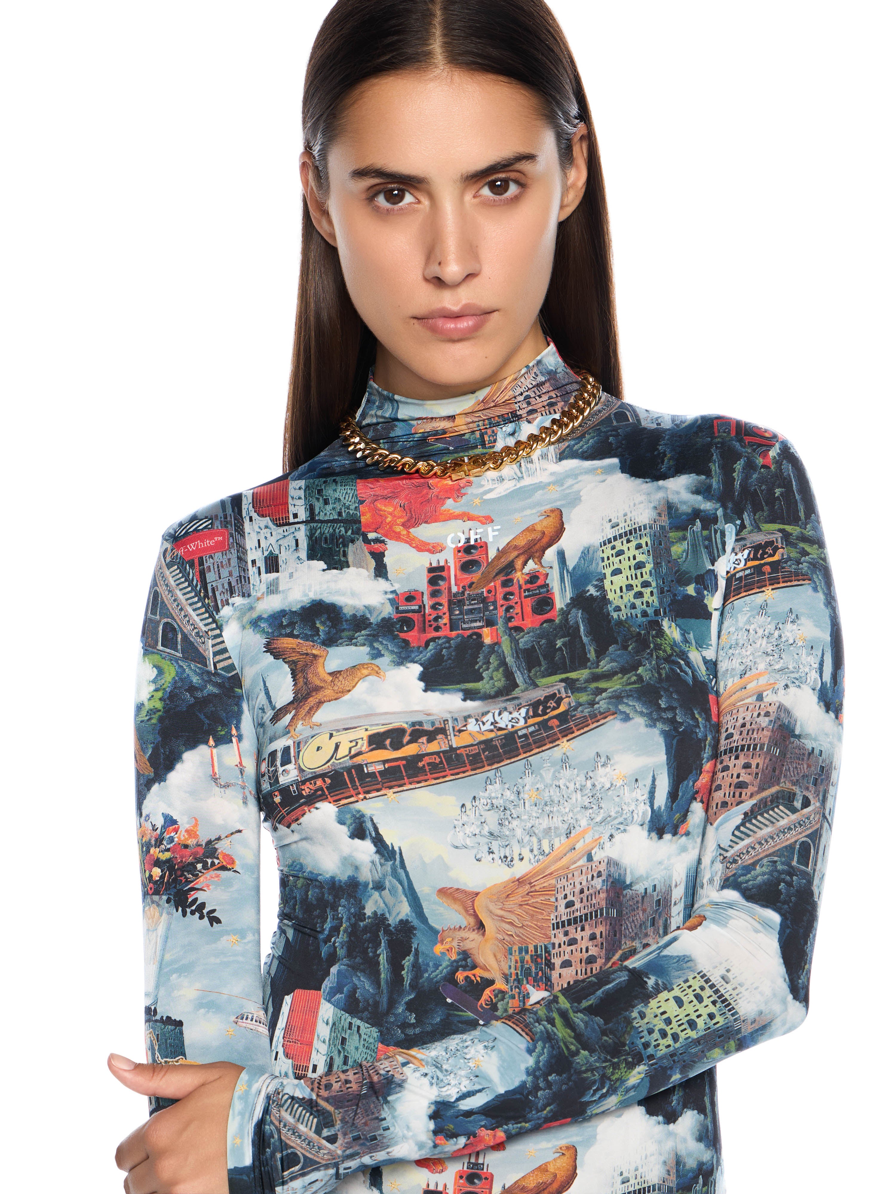 Off-White World Paint Second Skin Mini Dress