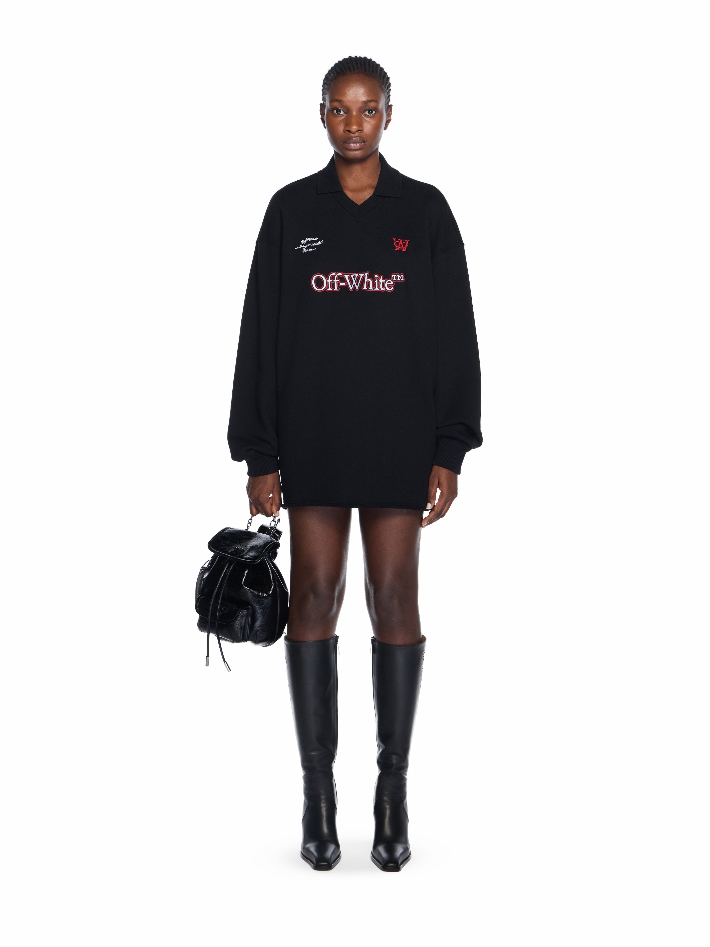 Off-White Sporty Polo Sweatdress Black