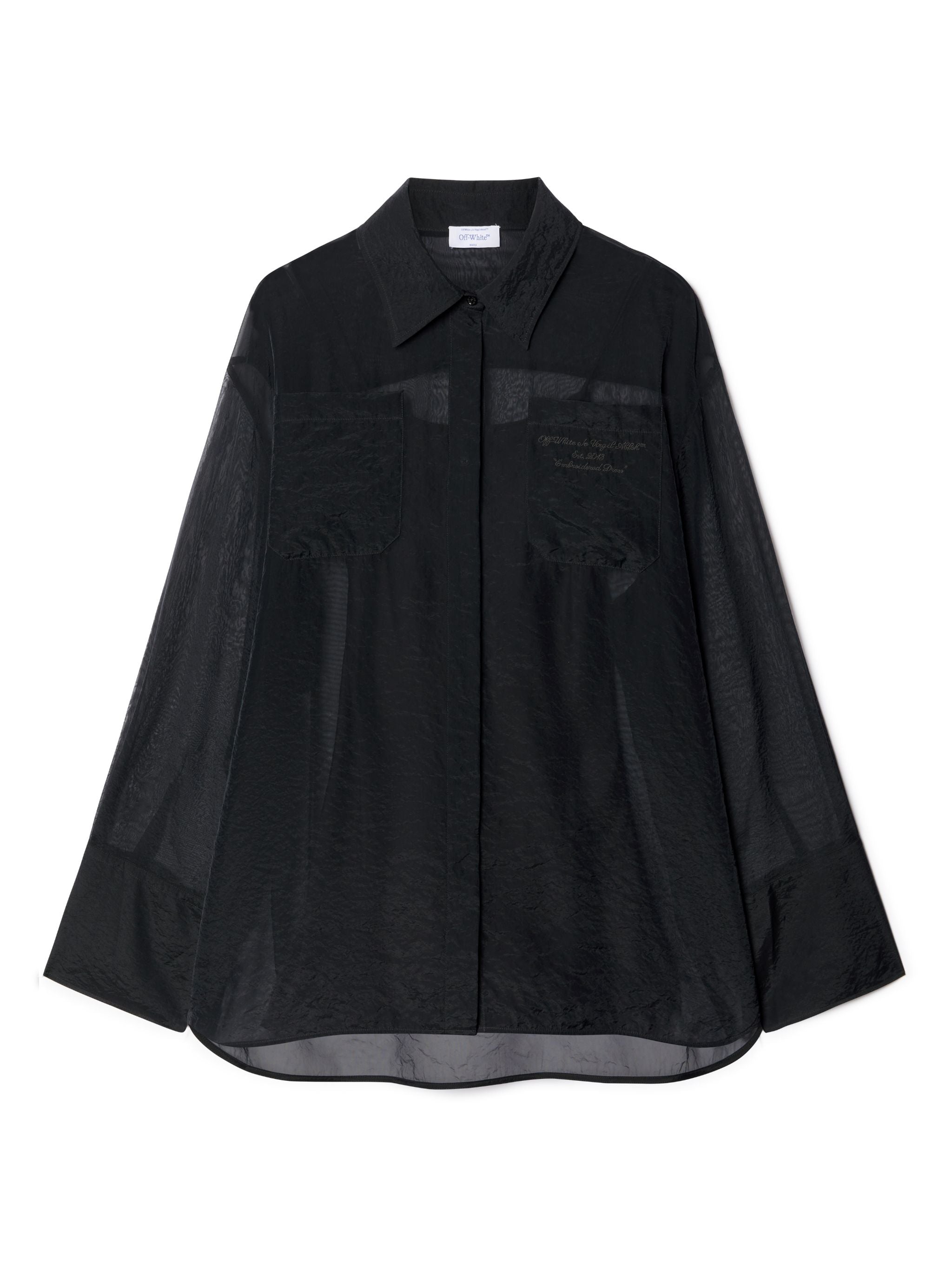 Off-White Organza Roxy Shirt Dress Black