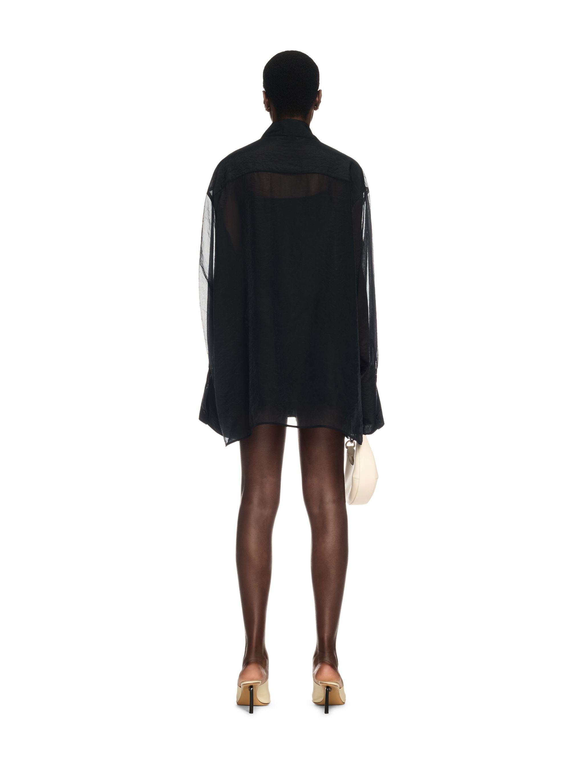 Off-White Organza Roxy Shirt Dress Black