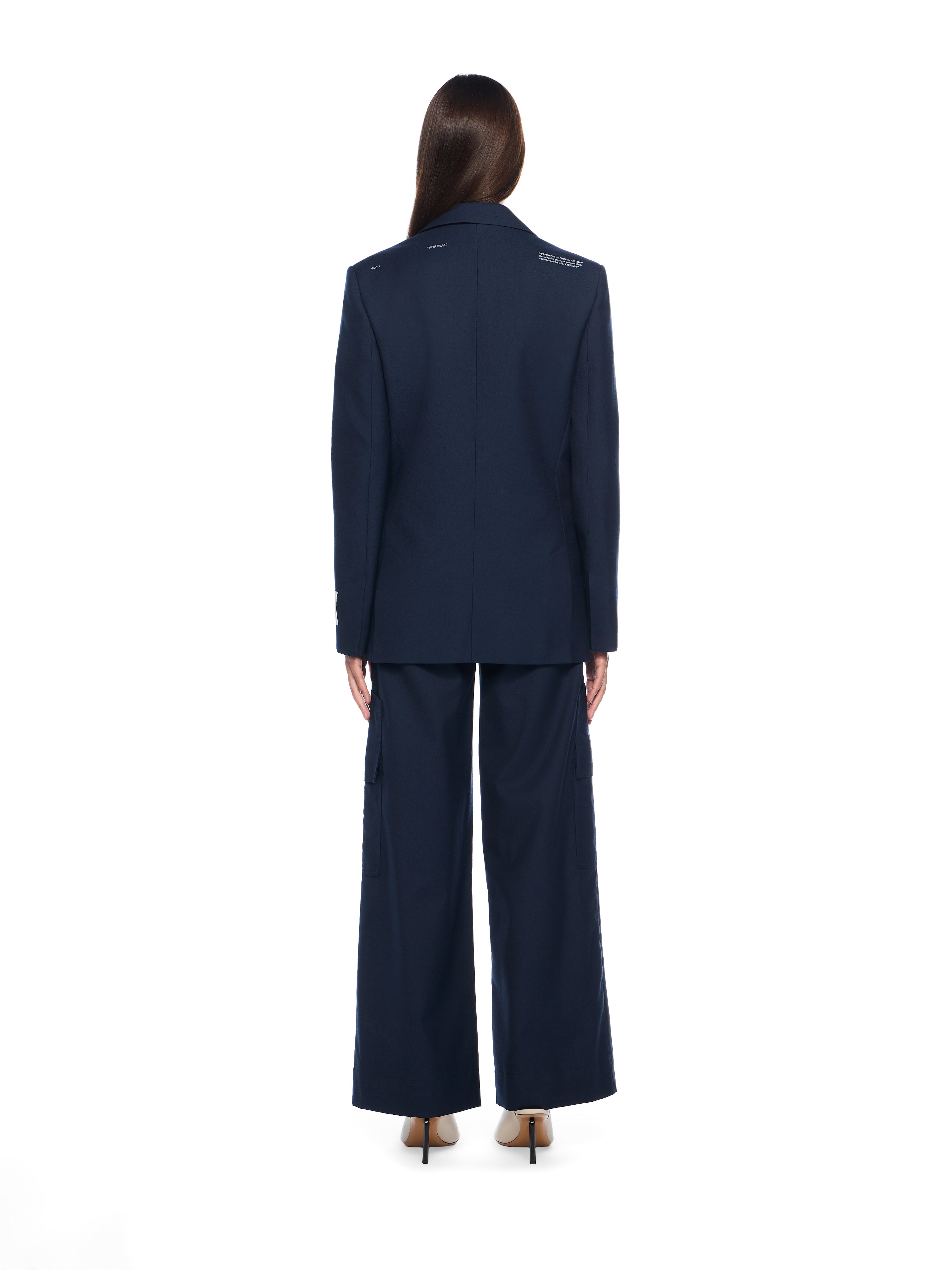 Off-White Gabardine Label Tomboy Blazer Blue