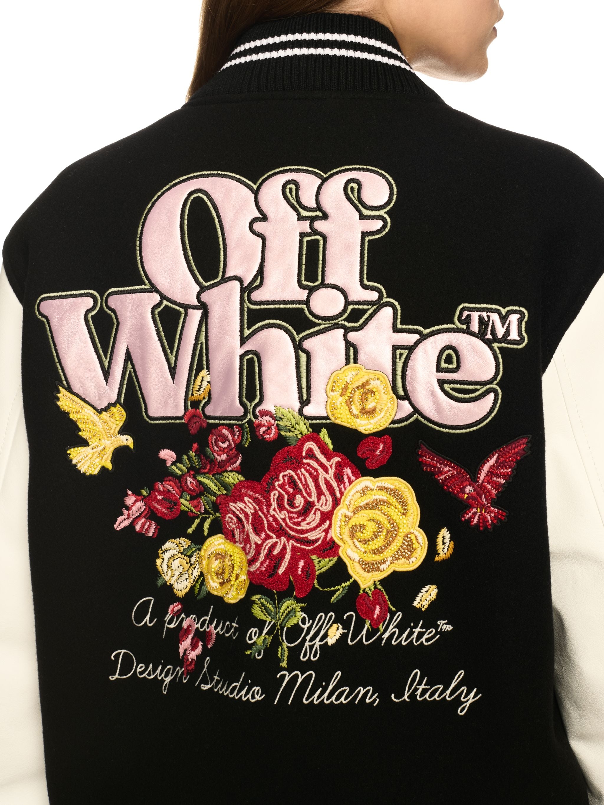 Off-White Wo Flowers Varsity Black