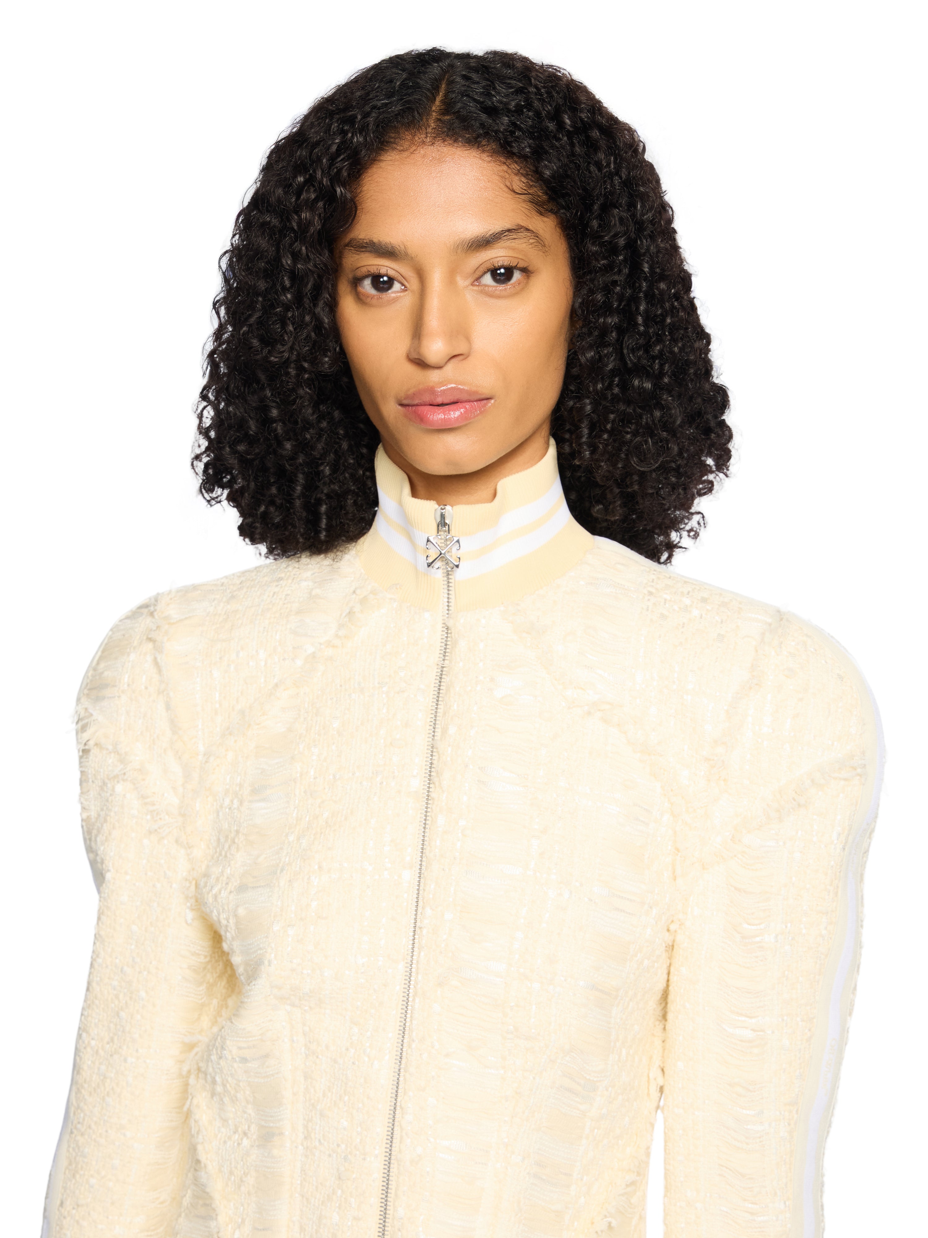 Off-White Tweed Peplum Jacket