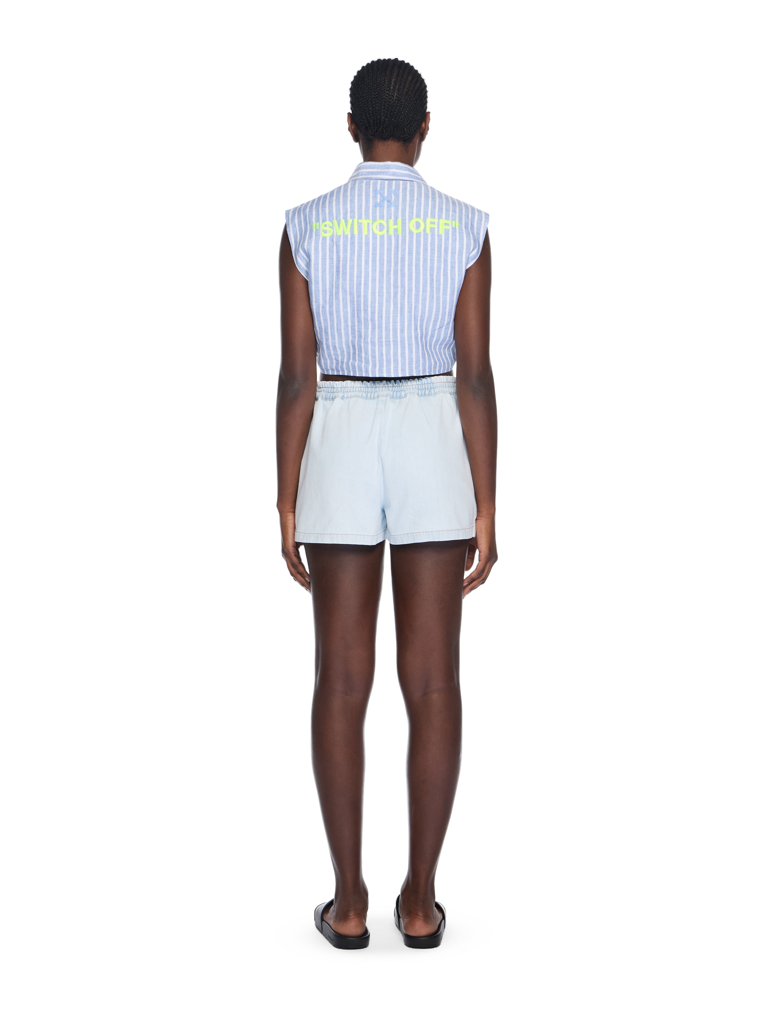 Off-White Striped Sleeveless Shirt Blue