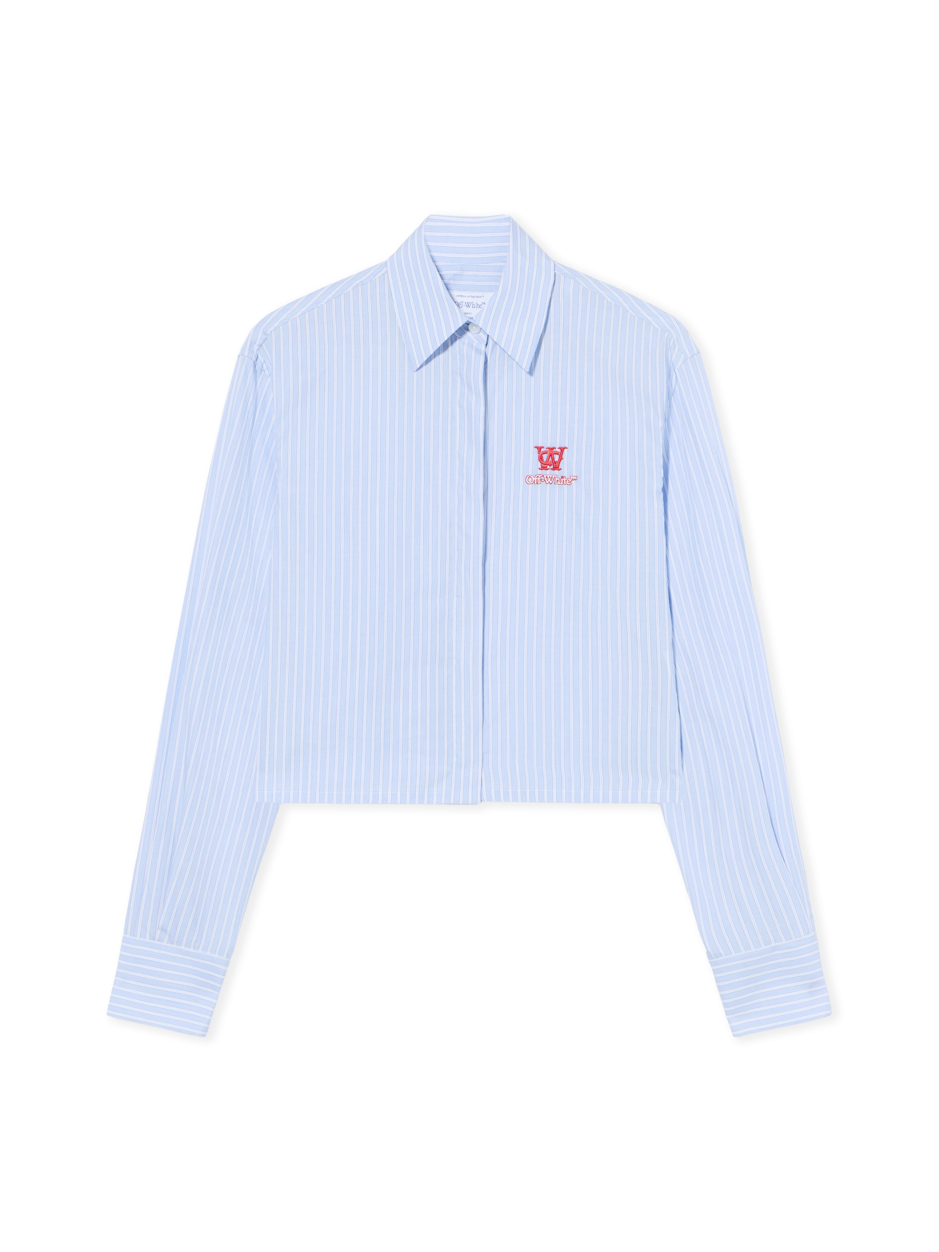 Off-White Striped Poplin Shirt Blue