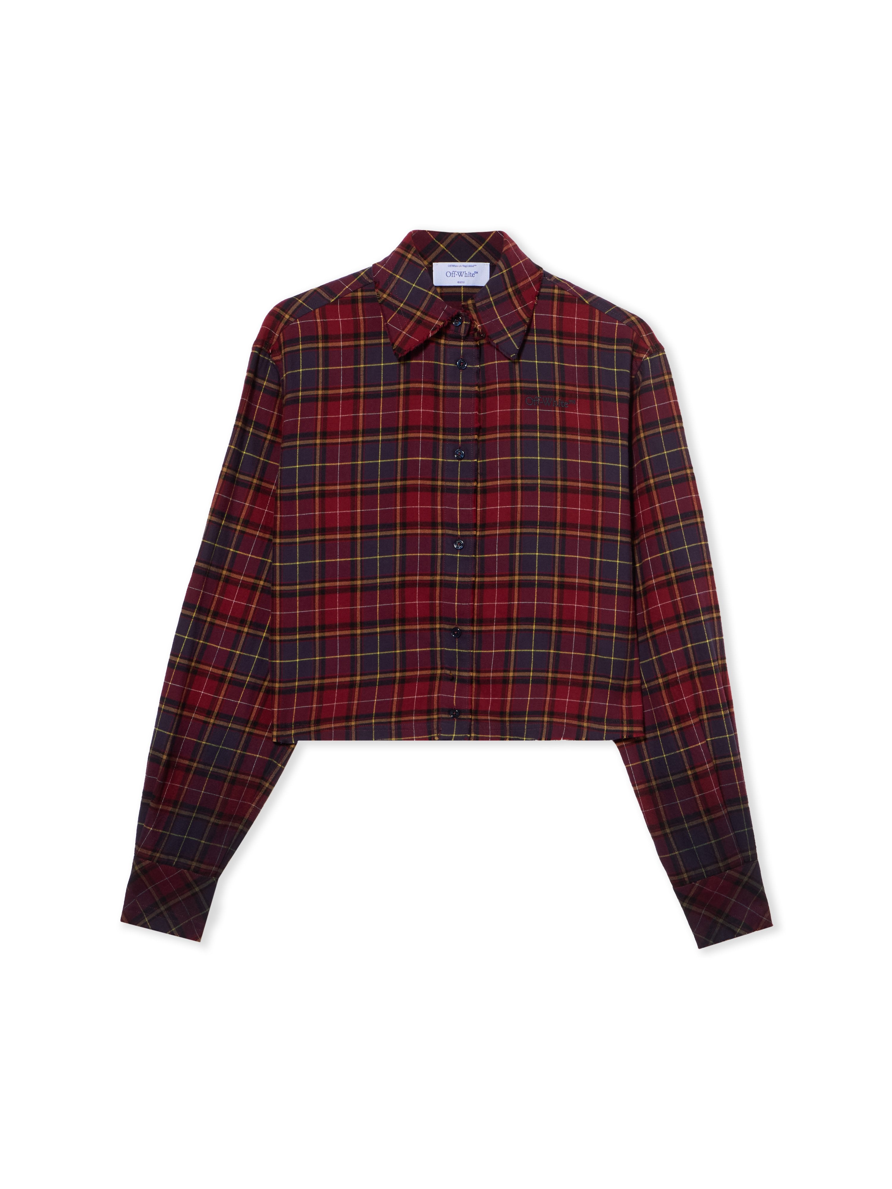 Off-White Check Flannel Arrow Spray Shirt Purple