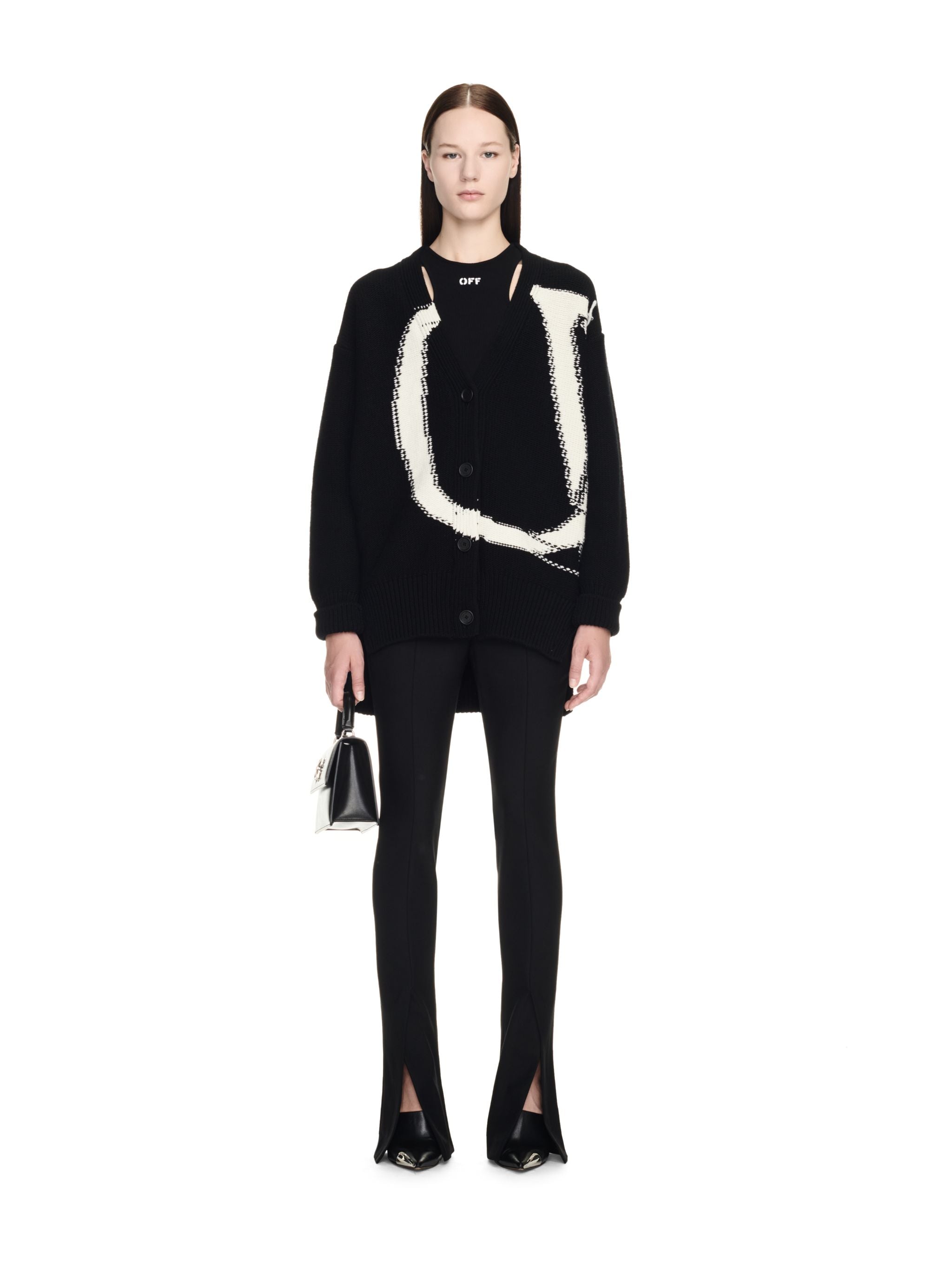 Off-White Ow Maxi Logo Cardigan Black